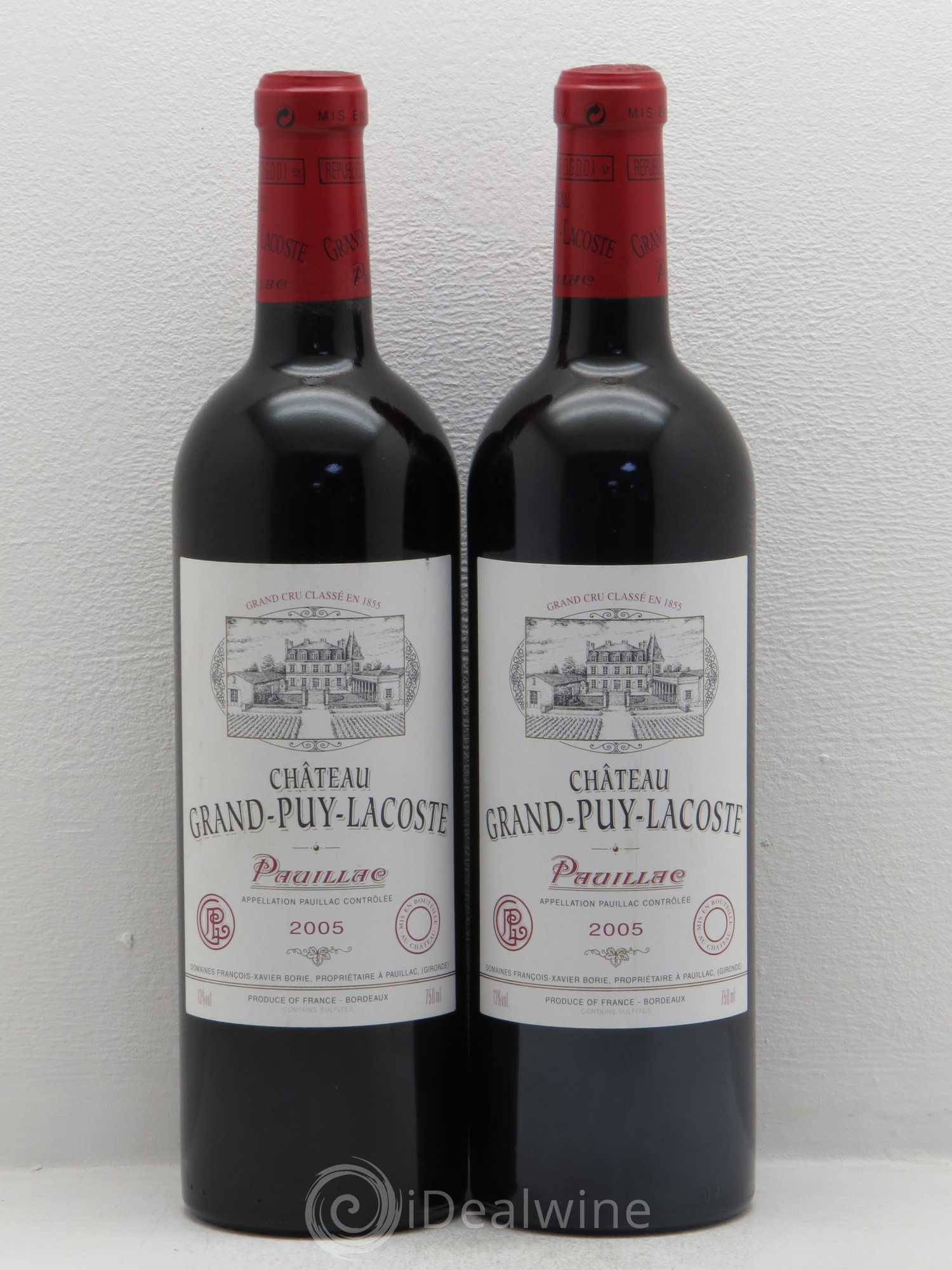 Château Grand Puy Lacoste 5ème Grand Cru Classé 2005 - Lot de 2 bouteilles - 0
