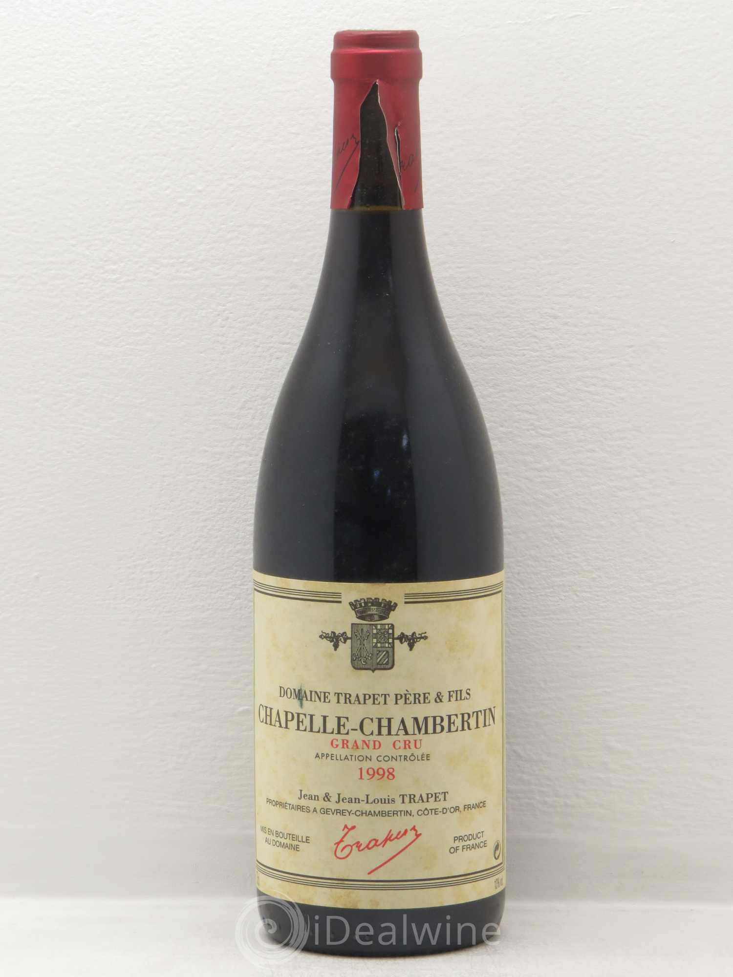 Chapelle-Chambertin Grand Cru Domaine Trapet 1998 - Lot de 1 bouteille - 0