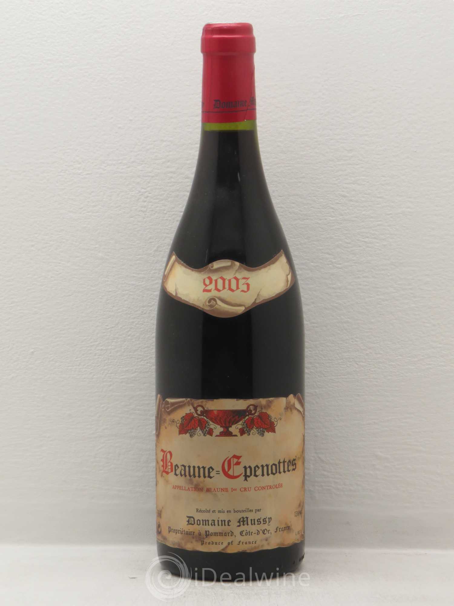 Beaune 1er Cru Domaine Mussy Les Epenottes (sans prix de réserve) 2003 - Posten von 1 Flasche - 0