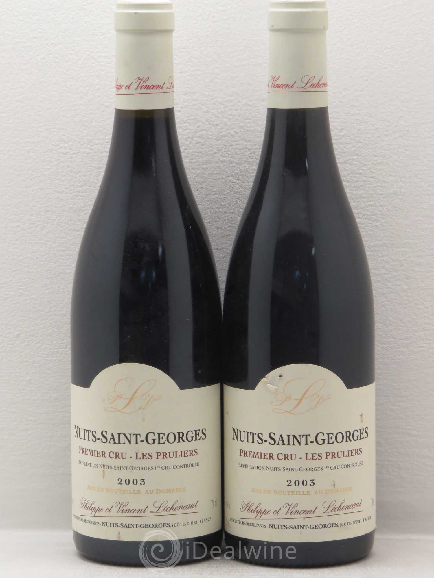 Nuits-Saint-Georges 1er Cru Les Pruliers Lécheneaut (Domaine) 2003 - Lot de 2 bouteilles - 0