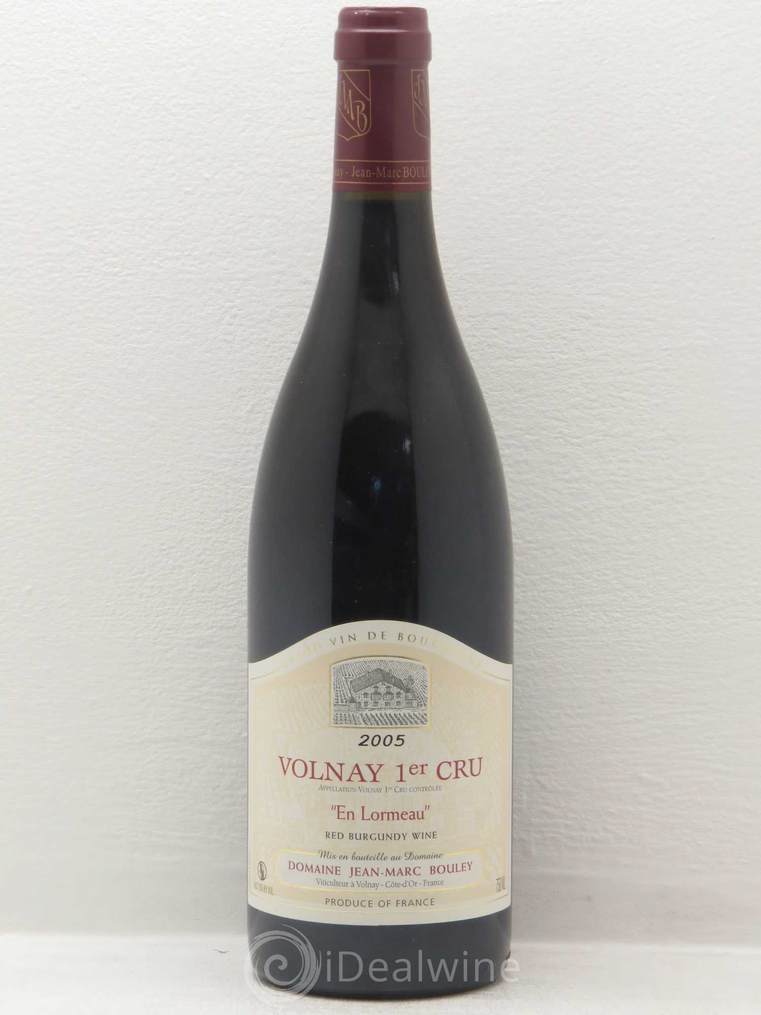 Volnay 1er Cru Domaine Jean Marc Bouley En Lormeau 2005 - Posten von 1 Flasche - 0