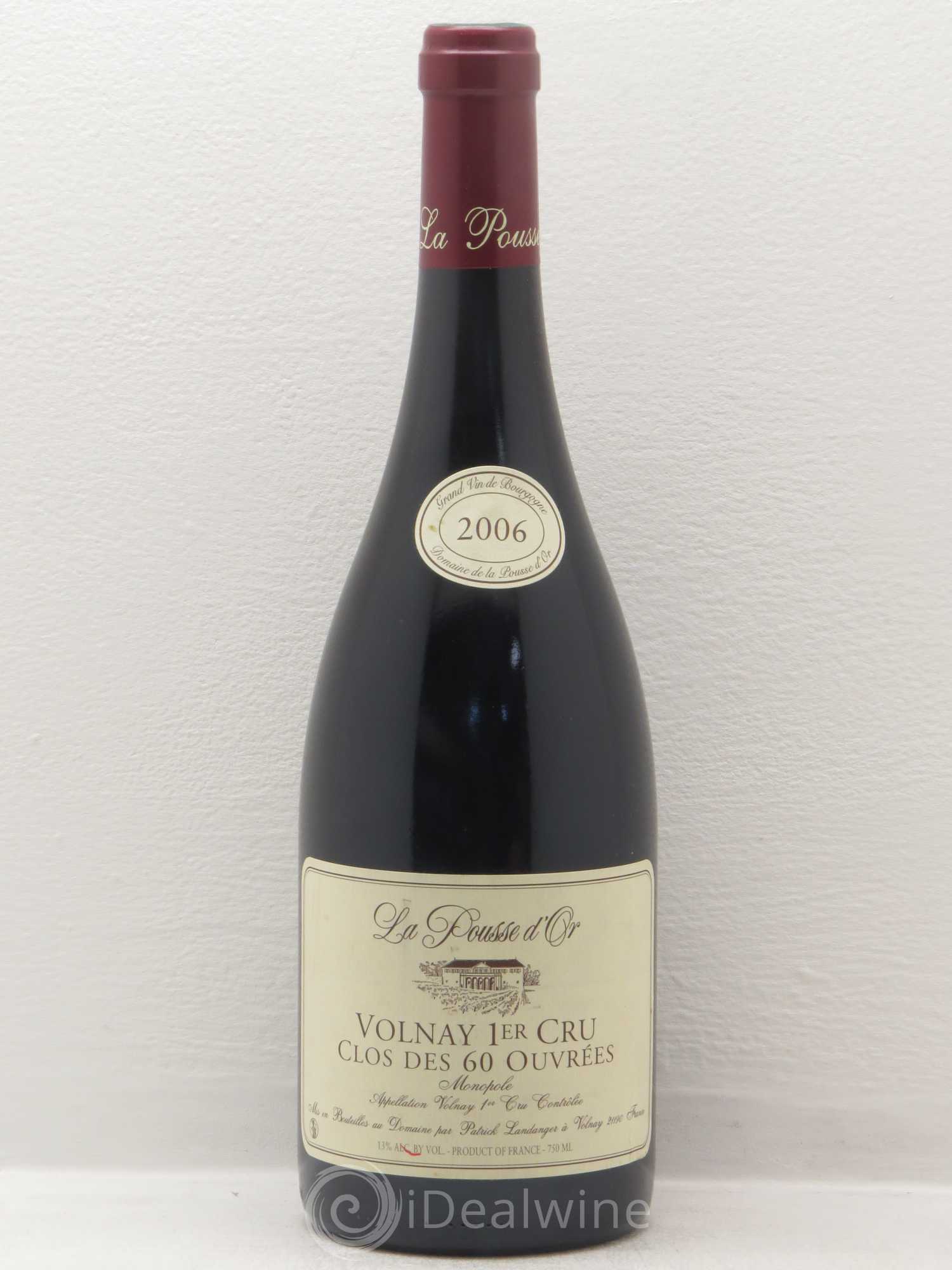 Volnay 1er Cru Clos des 60 ouvrées La Pousse d'Or (Domaine de) 2006 - Lot de 1 bouteille - 0