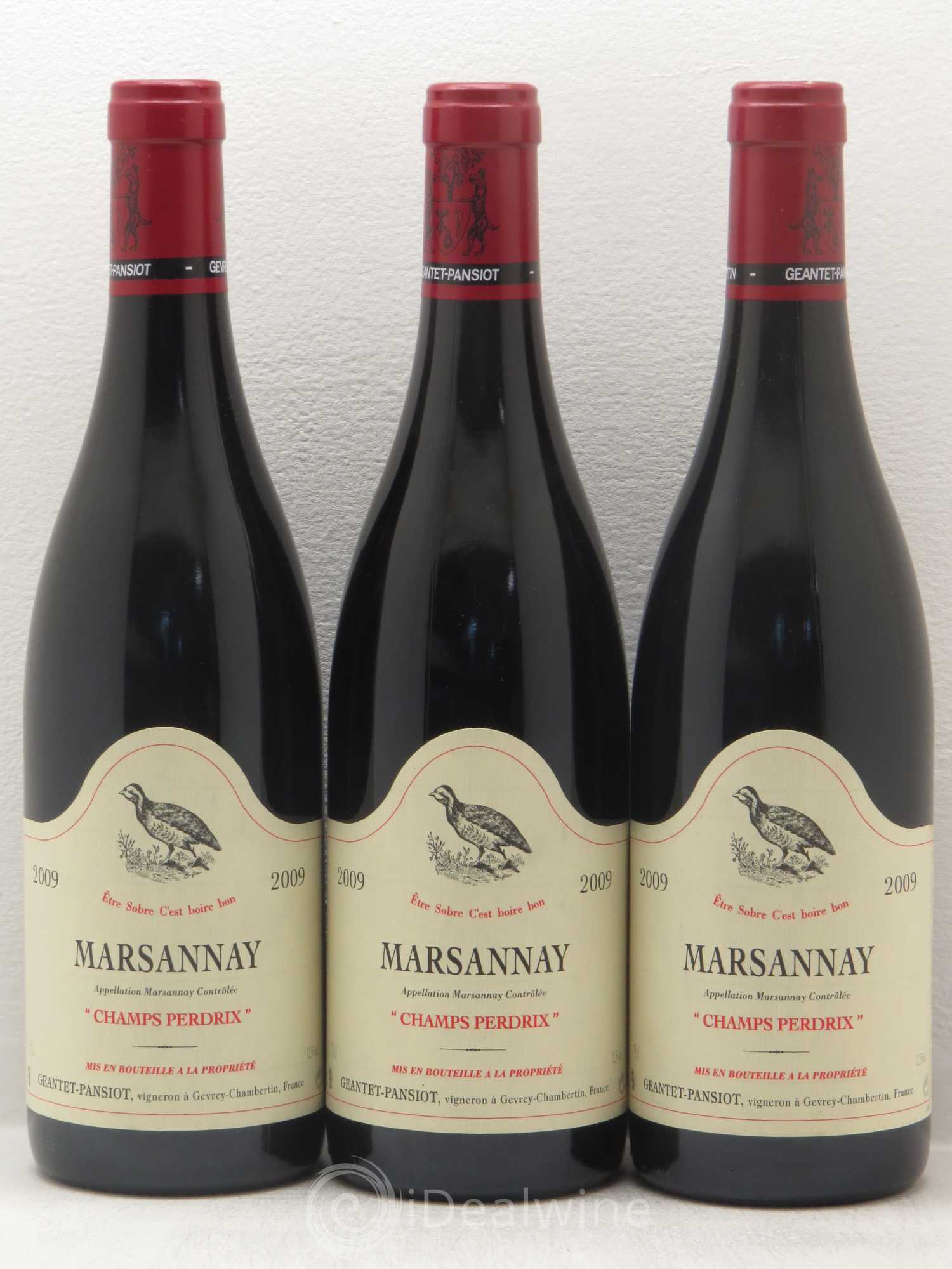 Marsannay Champs Perdrix Geantet-Pansiot 2009 - Lot de 3 bouteilles - 0