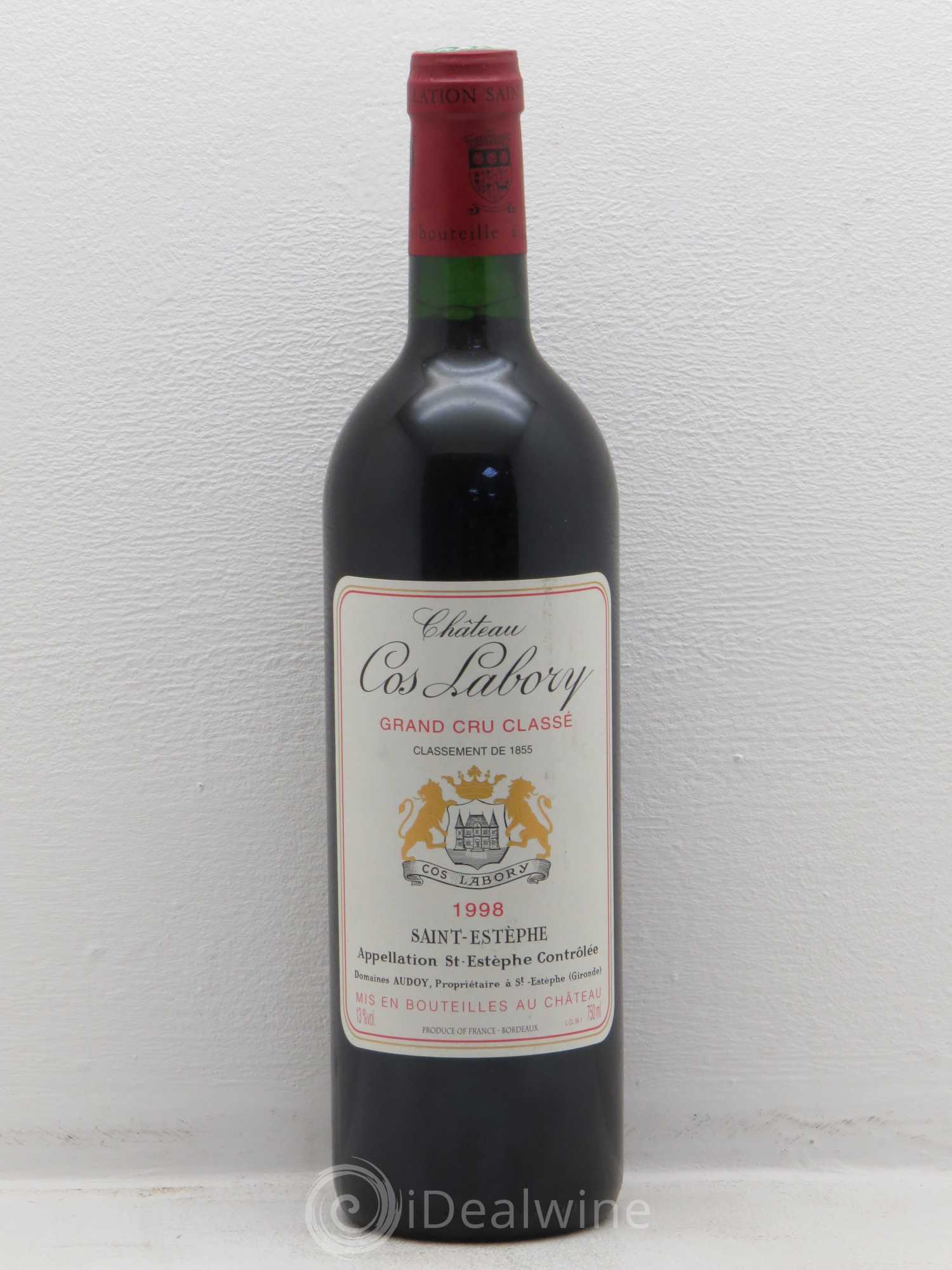 Château Cos Labory 5ème Grand Cru Classé 1998 - Lot de 1 bouteille - 0