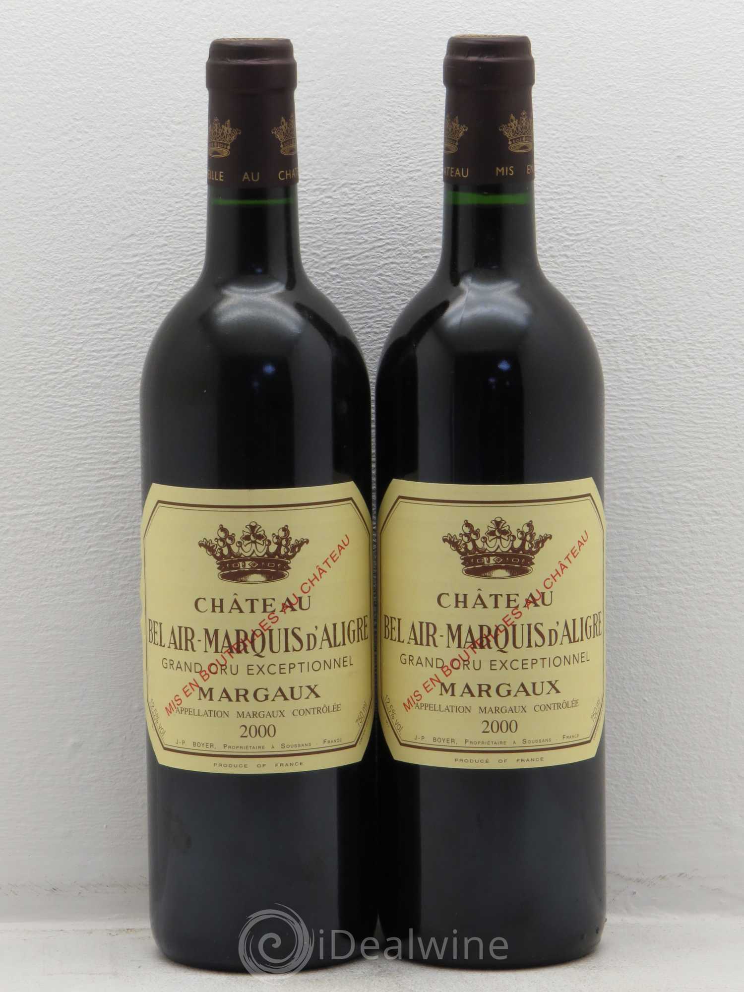 Château Bel Air Marquis d'Aligre 2000 - Lot de 2 bouteilles - 0