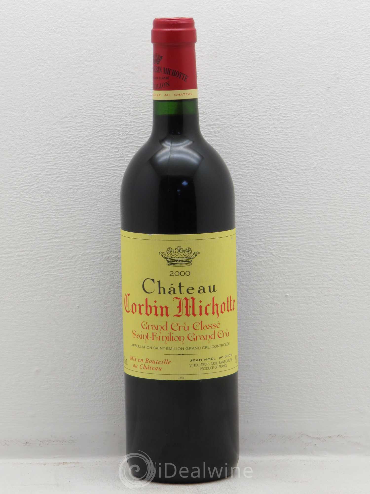 Château Corbin Michotte Grand Cru Classé 2000 - Lot de 1 bouteille - 0