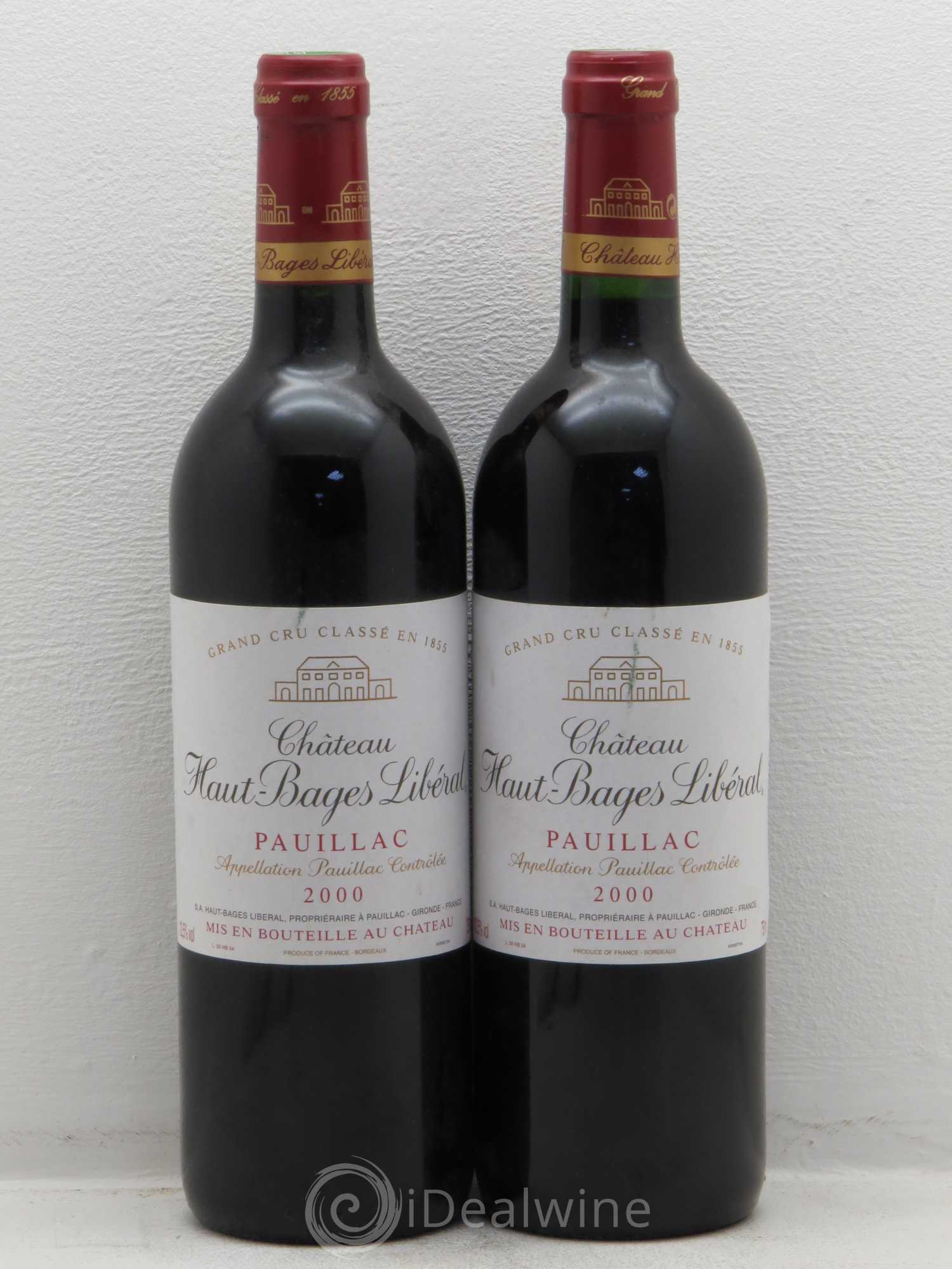 Château Haut Bages Libéral 5ème Grand Cru Classé (sans prix de réserve) 2000 - Lot de 2 bouteilles - 0