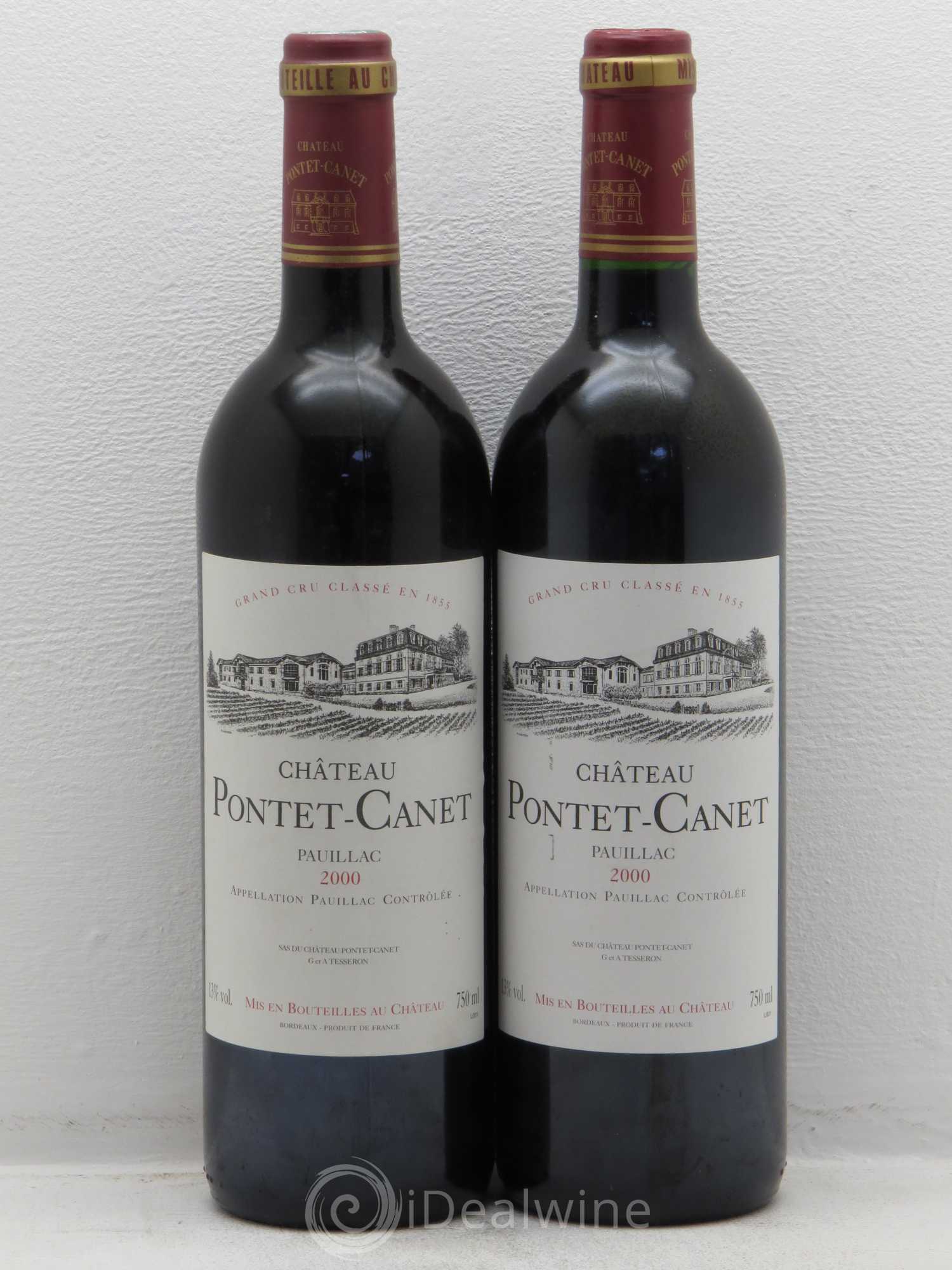 Château Pontet Canet 5ème Grand Cru Classé 2000 - Lot de 2 bouteilles - 0