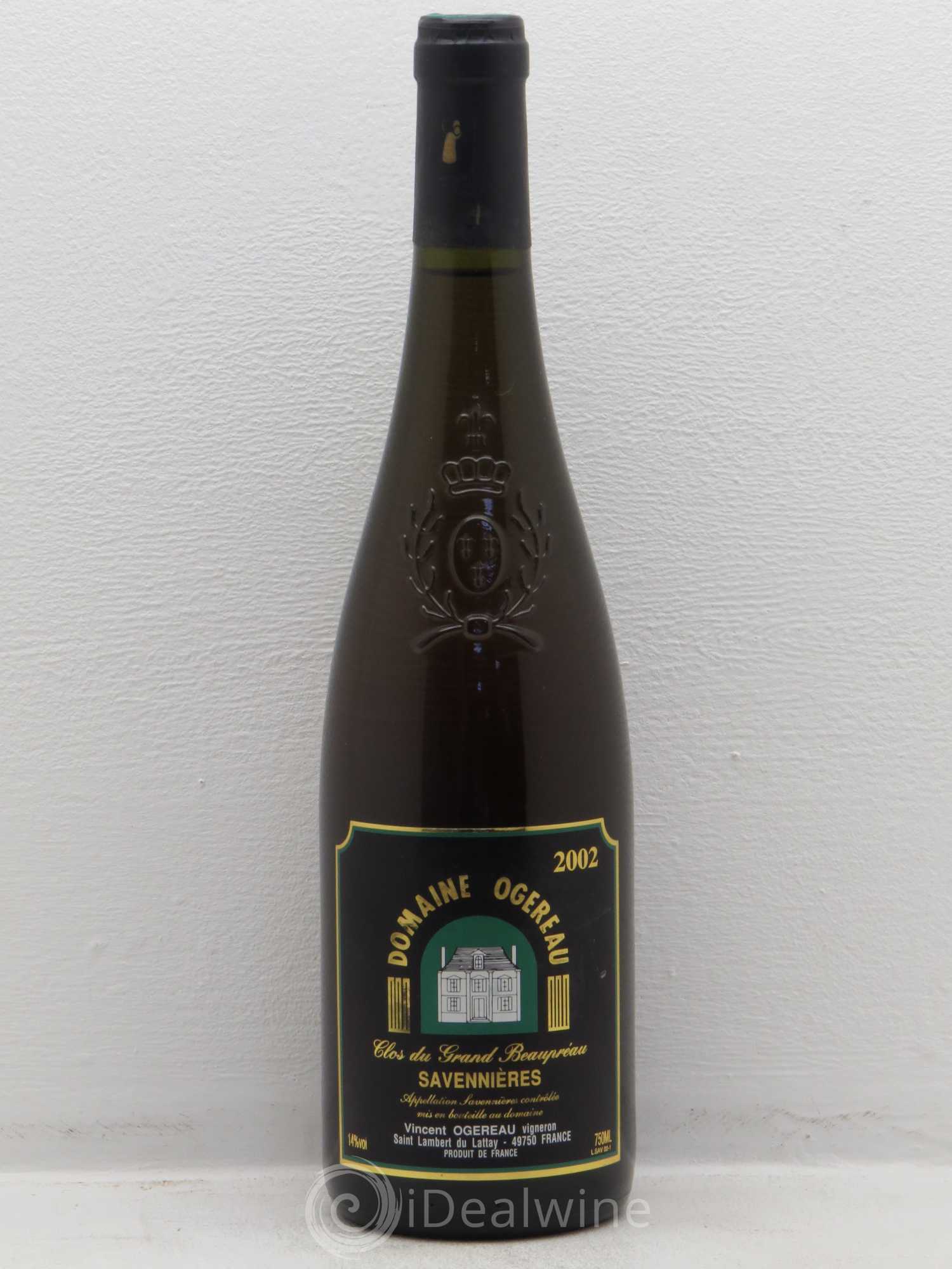 Savennières Ogereau Clos Du Grand Beaupreau 2002 - Posten von 1 Flasche - 0