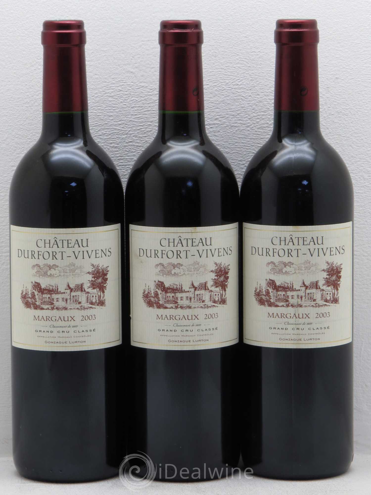 Château Durfort Vivens 2ème Grand Cru Classé 2003 - Lot de 3 bouteilles - 0
