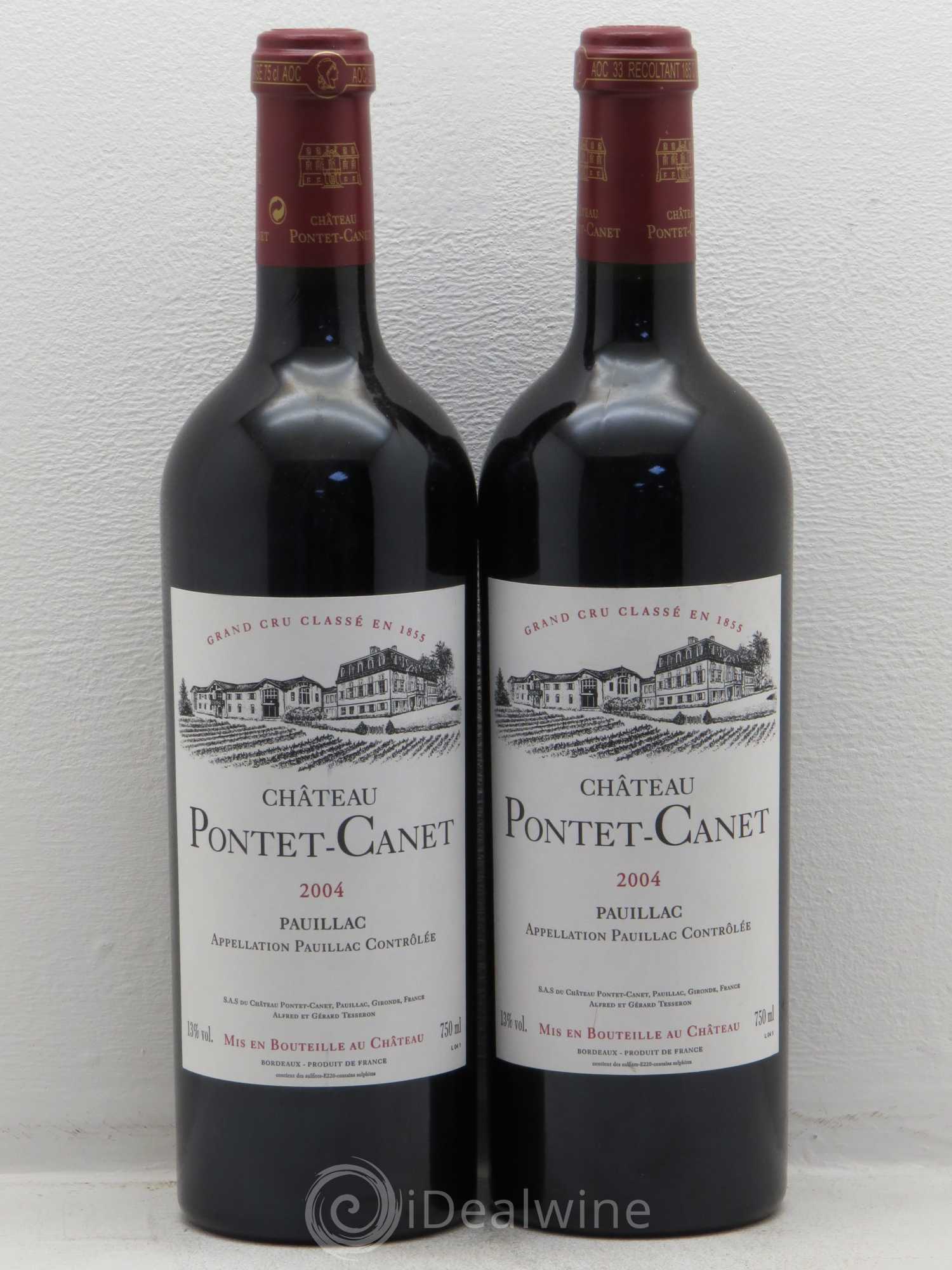 Château Pontet Canet 5ème Grand Cru Classé 2004 - Lot de 2 bouteilles - 0