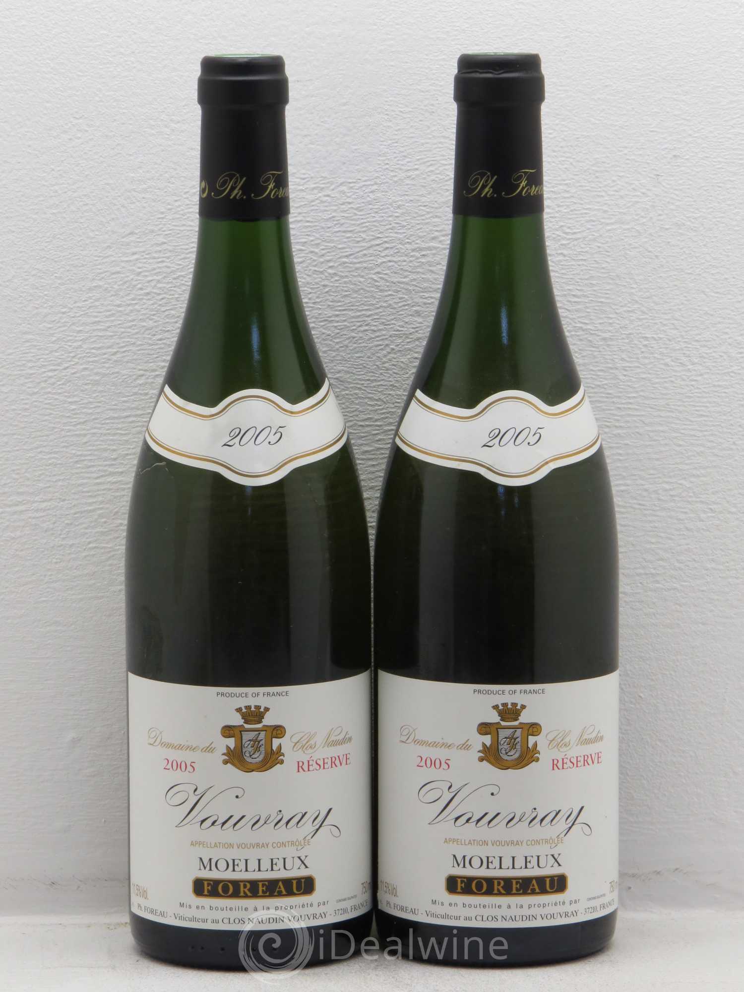 Vouvray Moelleux Réserve Clos Naudin - Philippe Foreau 2005 - Lotto di 2 bottiglie - 0