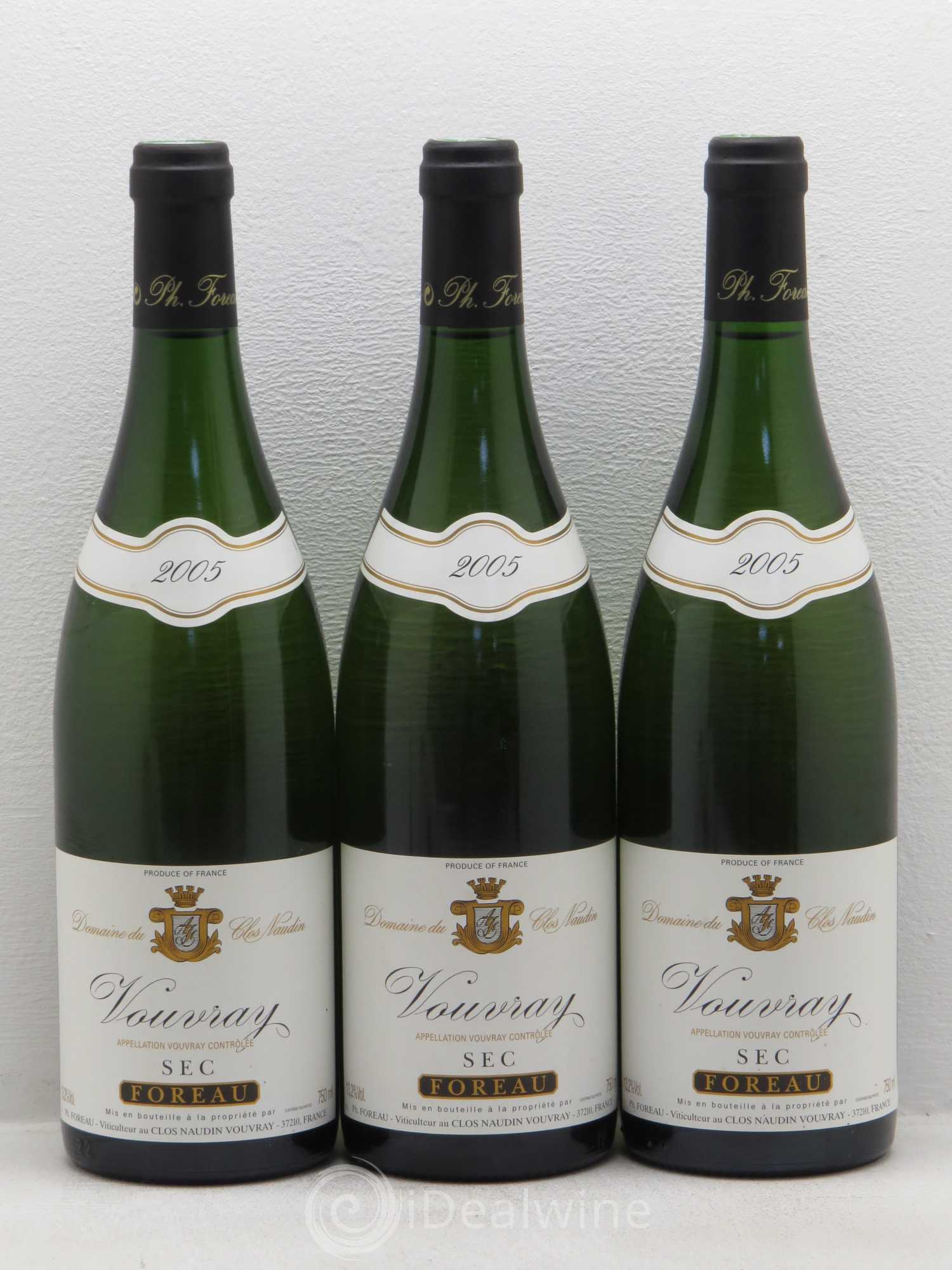 Vouvray Sec Clos Naudin - Philippe Foreau 2005 - Lot de 3 bouteilles - 0