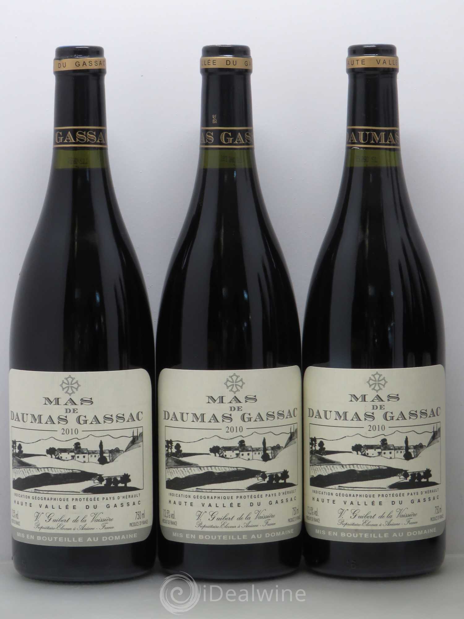 Saint-Guilhem-le-Désert - Cité d'Aniane Mas Daumas Gassac Famille Guibert de La Vaissière 2010 - Lot de 6 bouteilles - 1