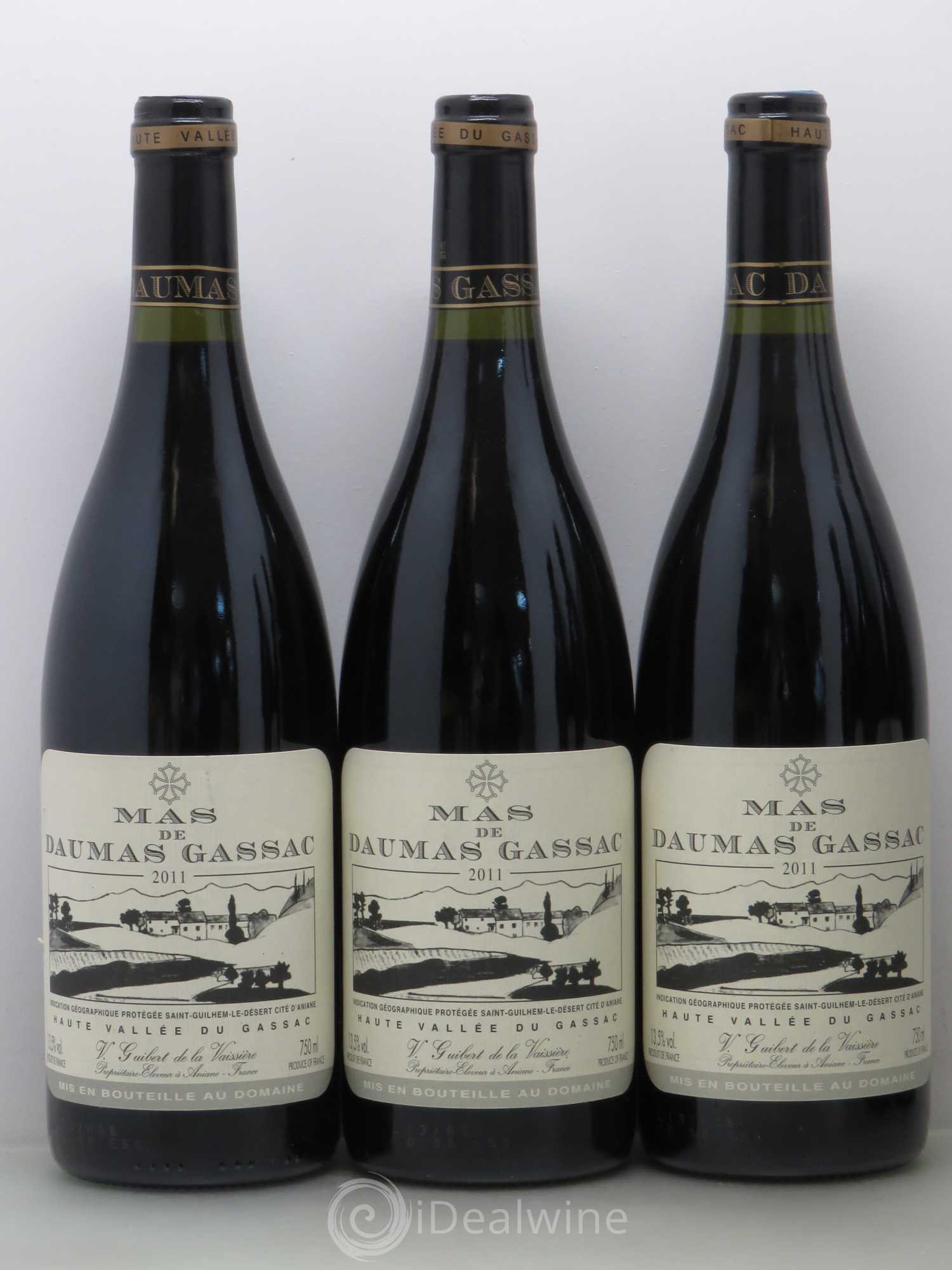 Saint-Guilhem-le-Désert - Cité d'Aniane Mas Daumas Gassac Famille Guibert de La Vaissière 2011 - Lot de 6 bouteilles - 1