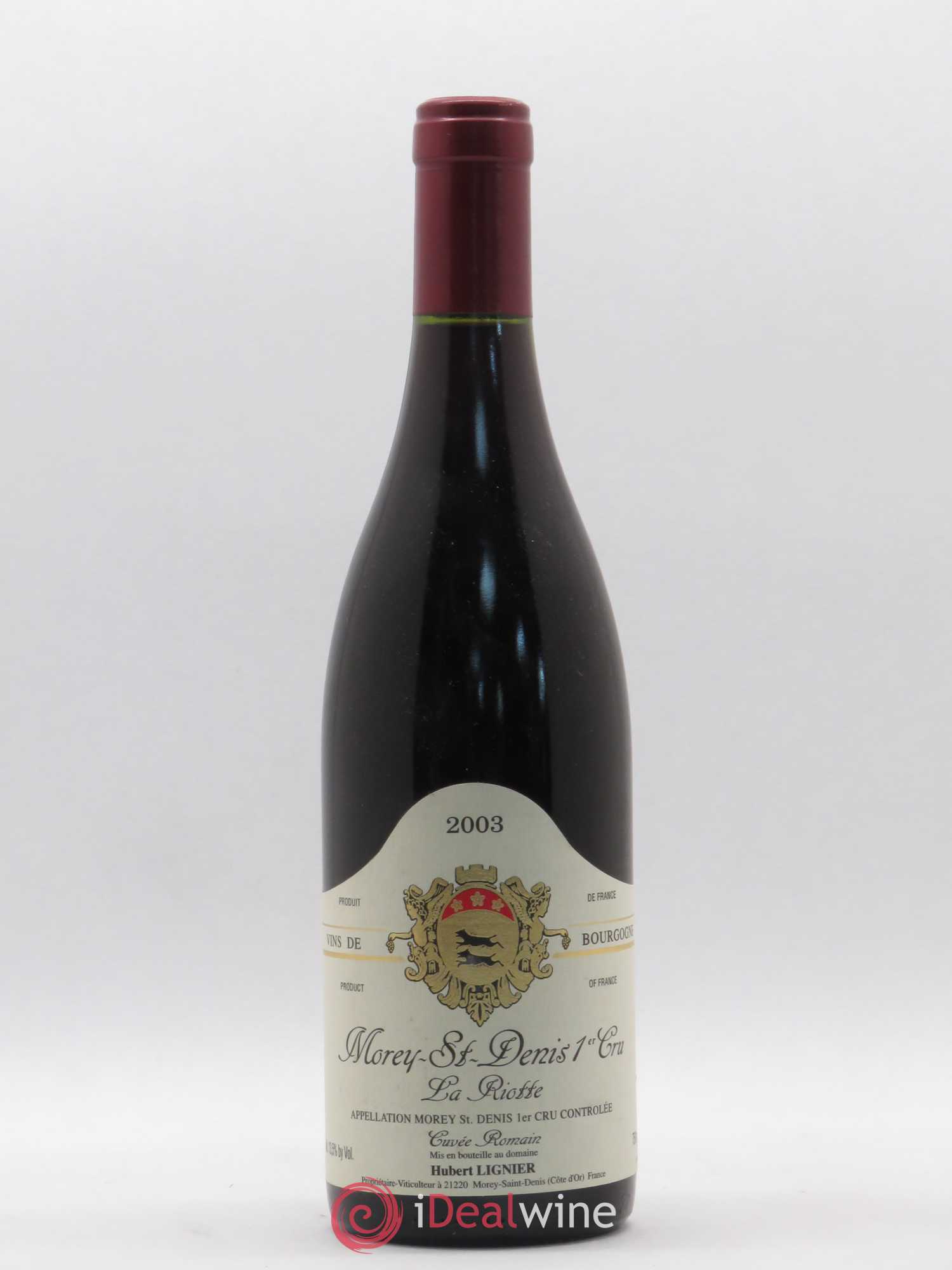 Morey-Saint-Denis 1er Cru La Riotte Hubert Lignier (Domaine) 2003 - Lot de 1 bouteille - 0