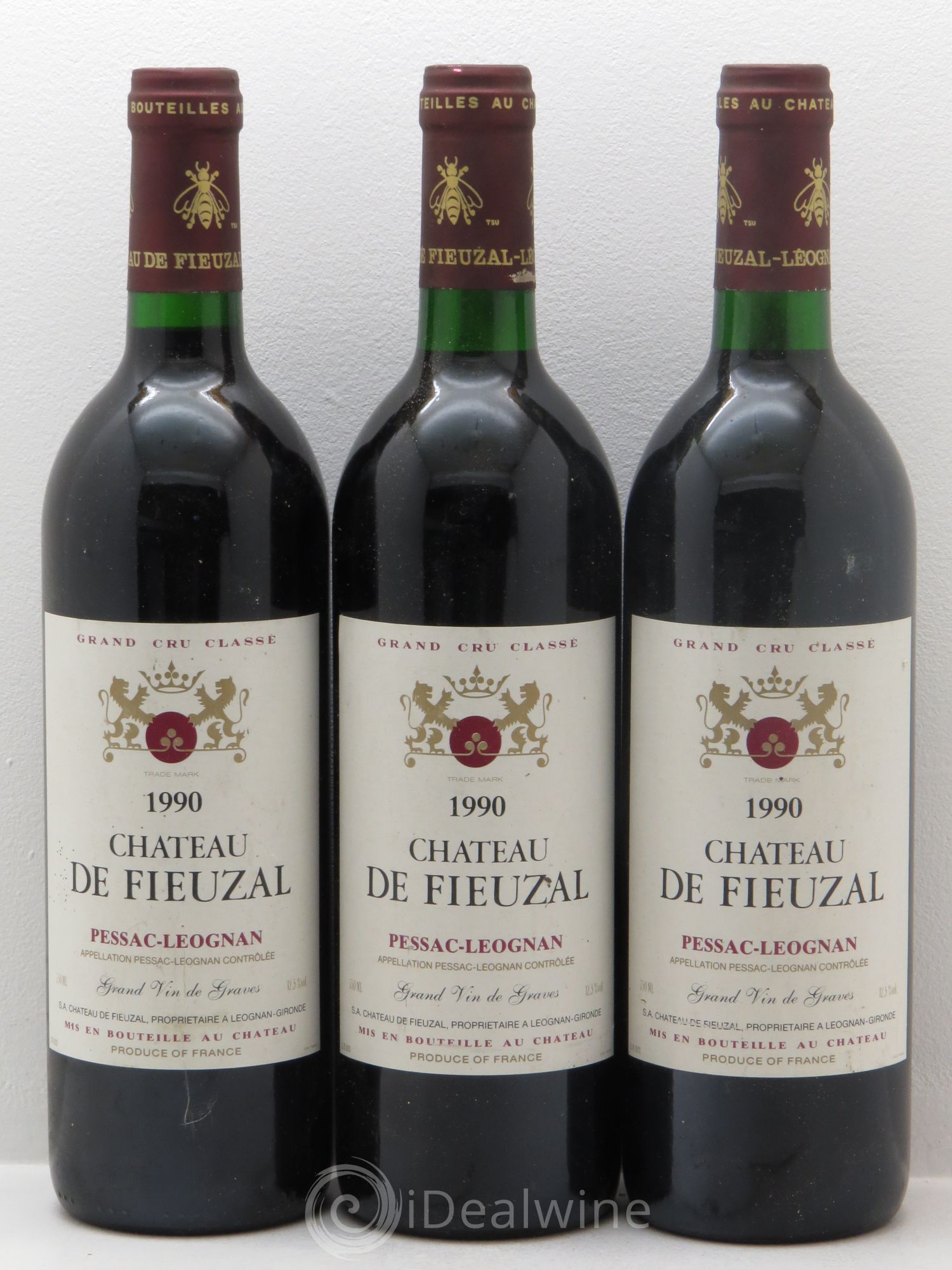 Château de Fieuzal Cru Classé de Graves 1990 - Lot de 3 bouteilles - 0