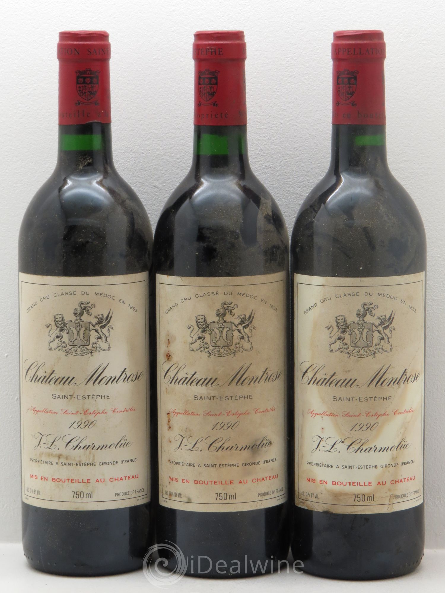 Château Montrose 2ème Grand Cru Classé 1990 - Lot de 3 bouteilles - 0