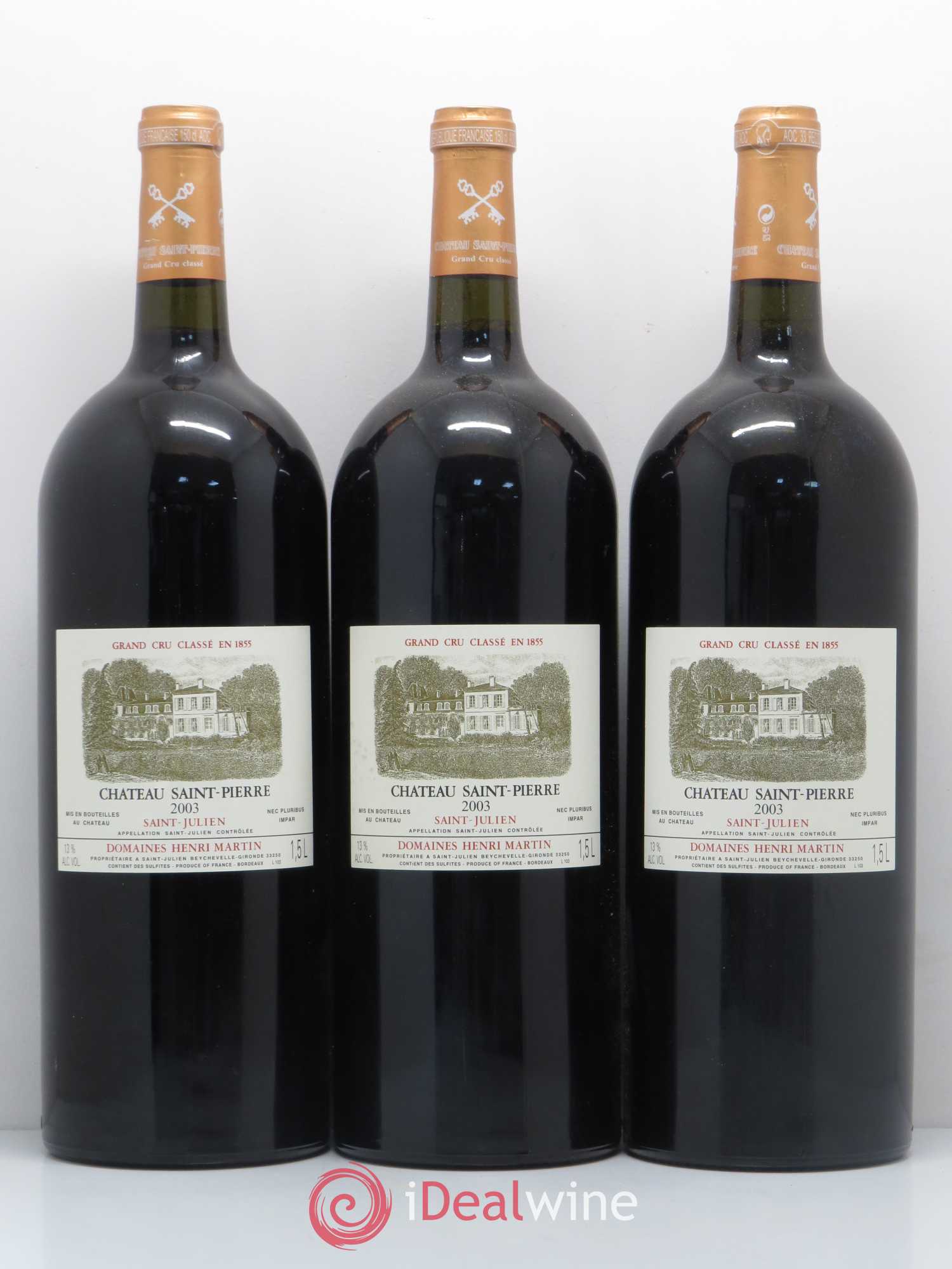 Château Saint-Pierre 4ème Grand Cru Classé 2003 - Lot de 3 magnums - 0