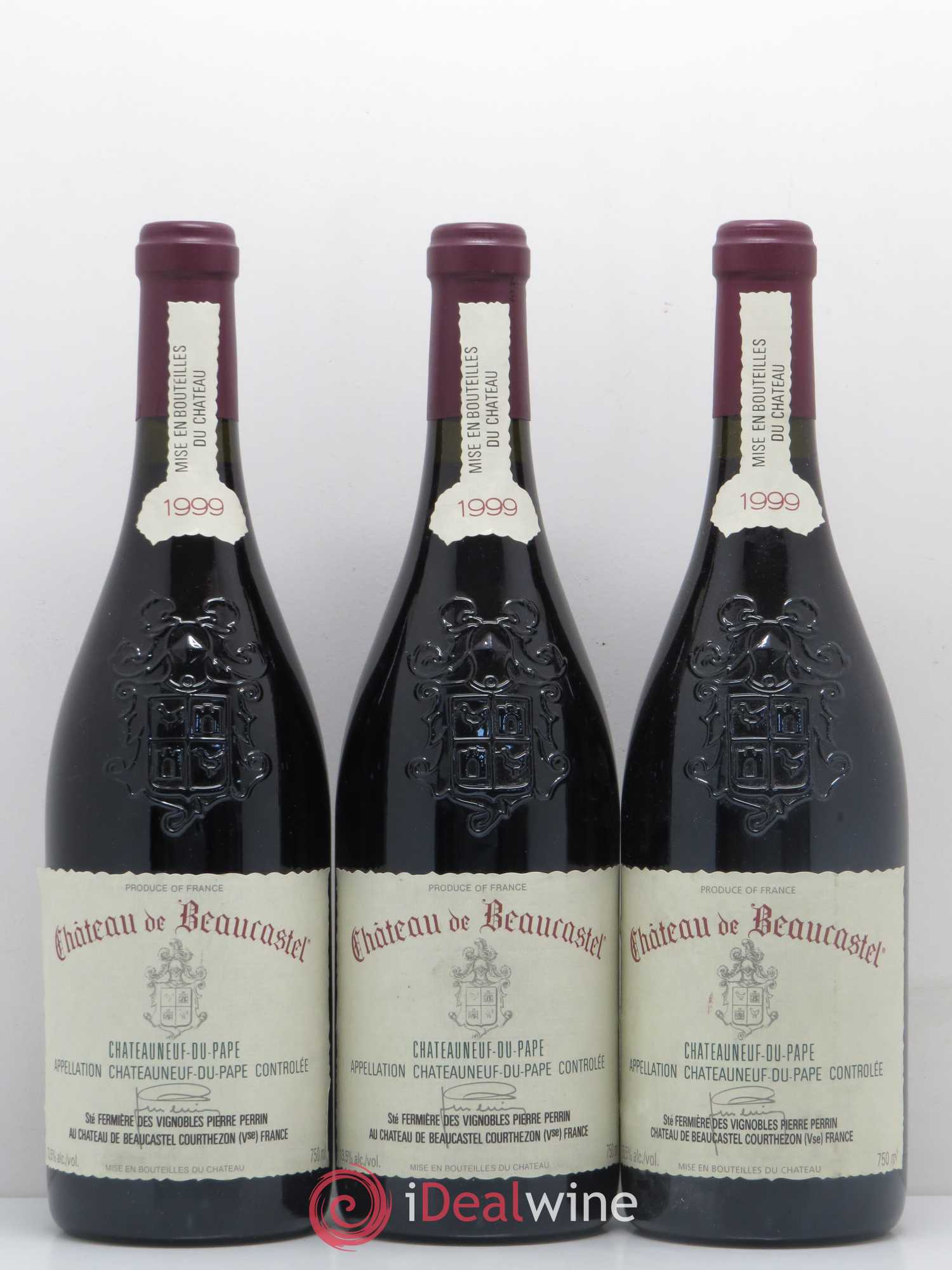 Châteauneuf-du-Pape Château de Beaucastel Famille Perrin 1999 - Lot de 3 bouteilles - 0
