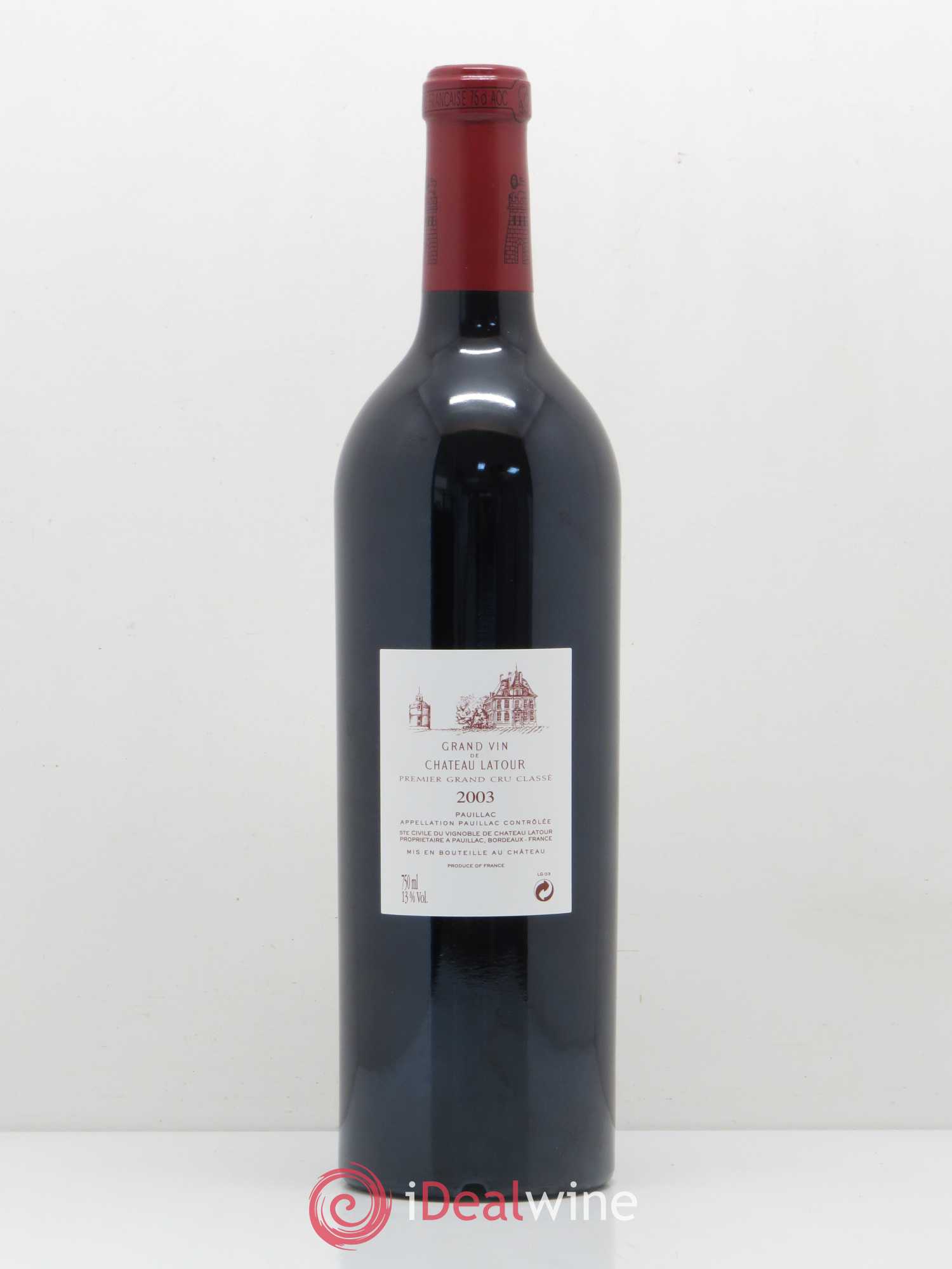 Château Latour 1er Grand Cru Classé 2003 - Lot de 1 bouteille - 1