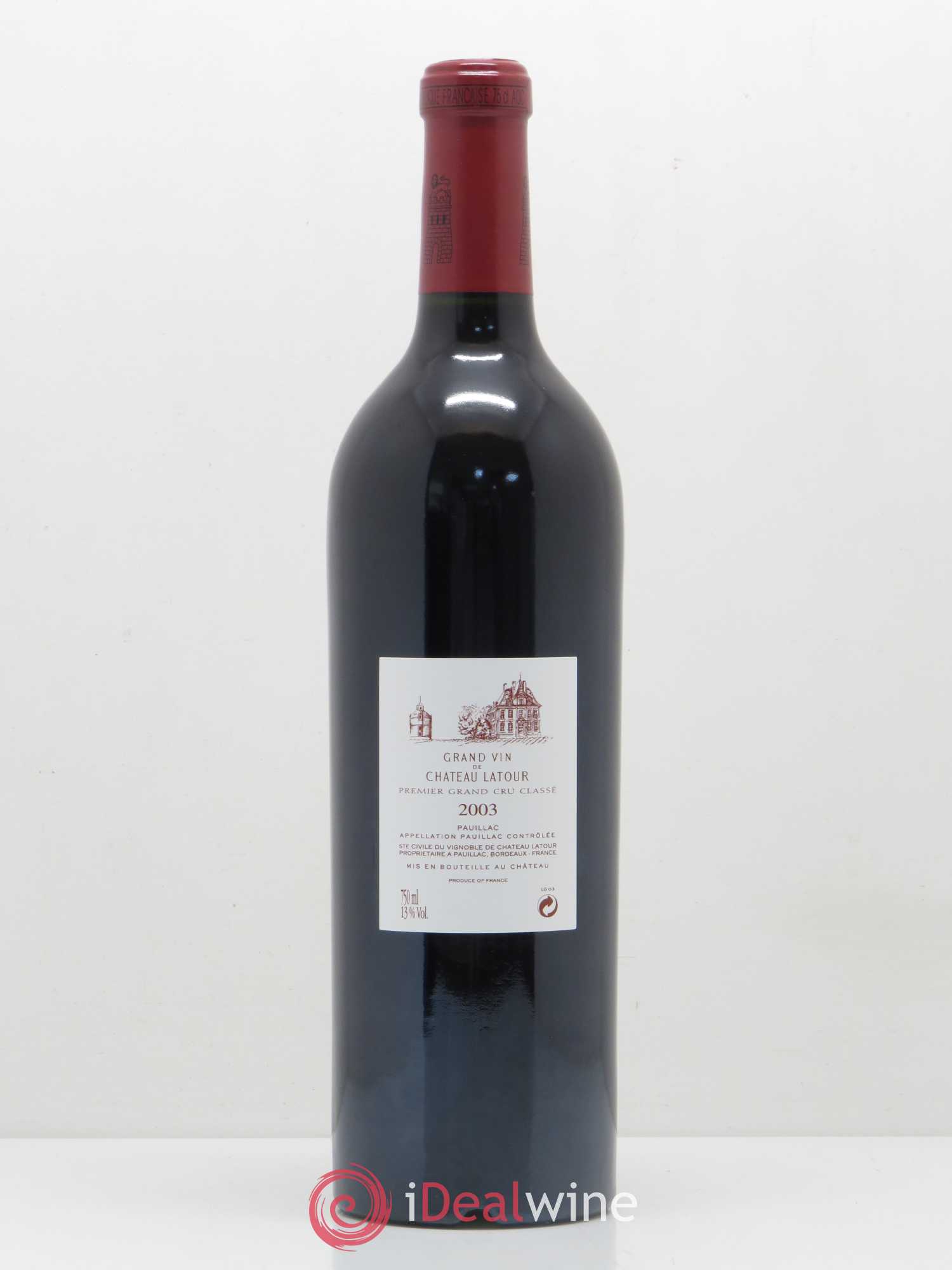 Château Latour 1er Grand Cru Classé 2003 - Lot de 1 bouteille - 1