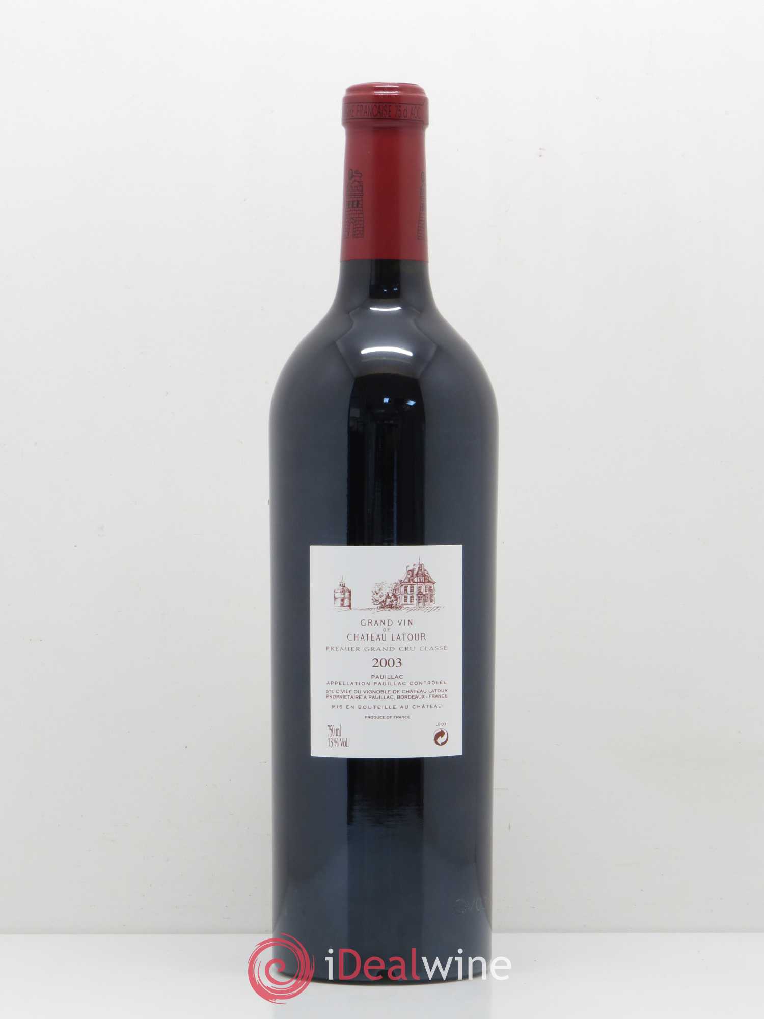 Château Latour 1er Grand Cru Classé 2003 - Lot de 1 bouteille - 1