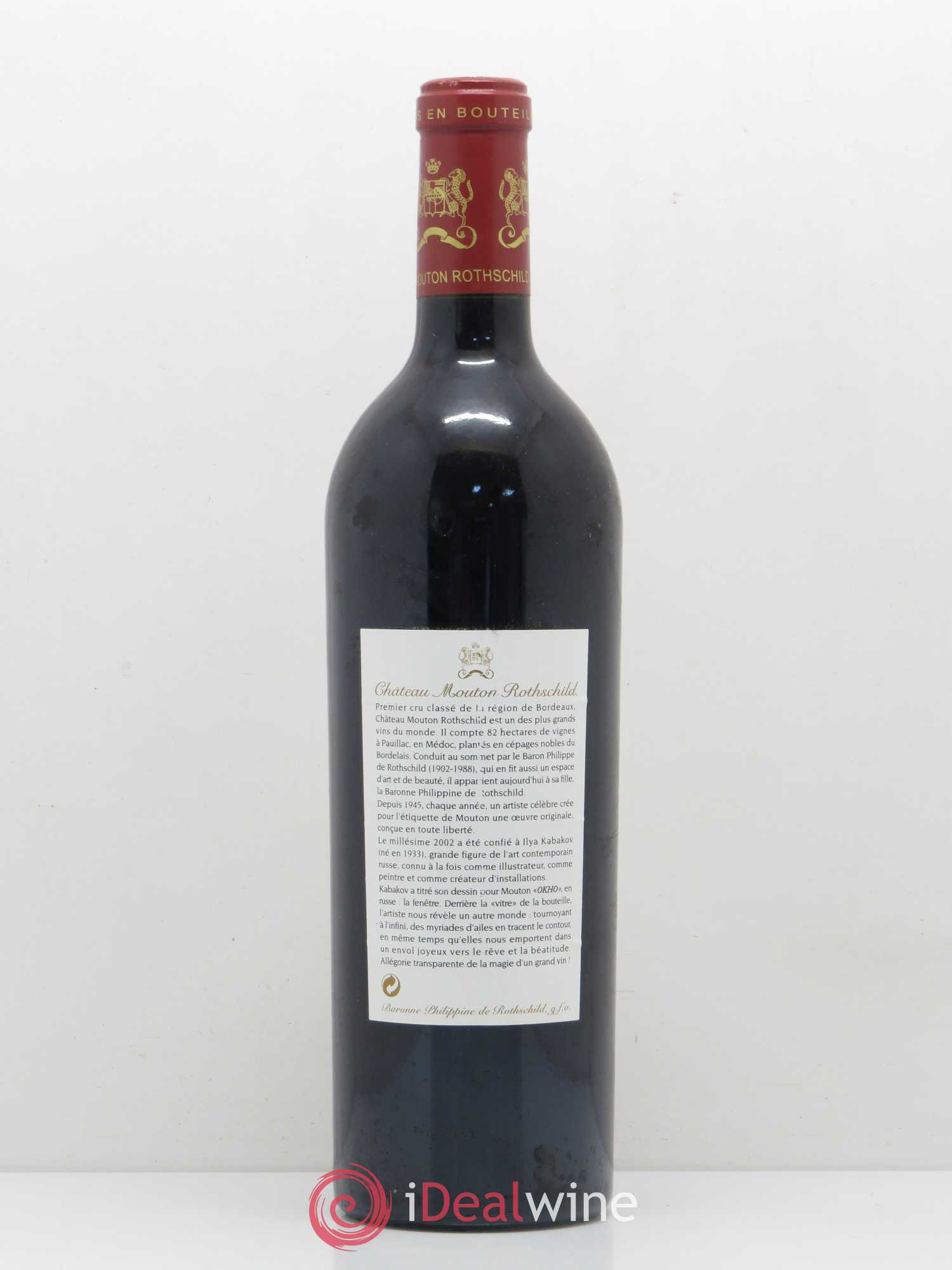Château Mouton Rothschild 1er Grand Cru Classé 2002 - Lot de 1 bouteille - 1