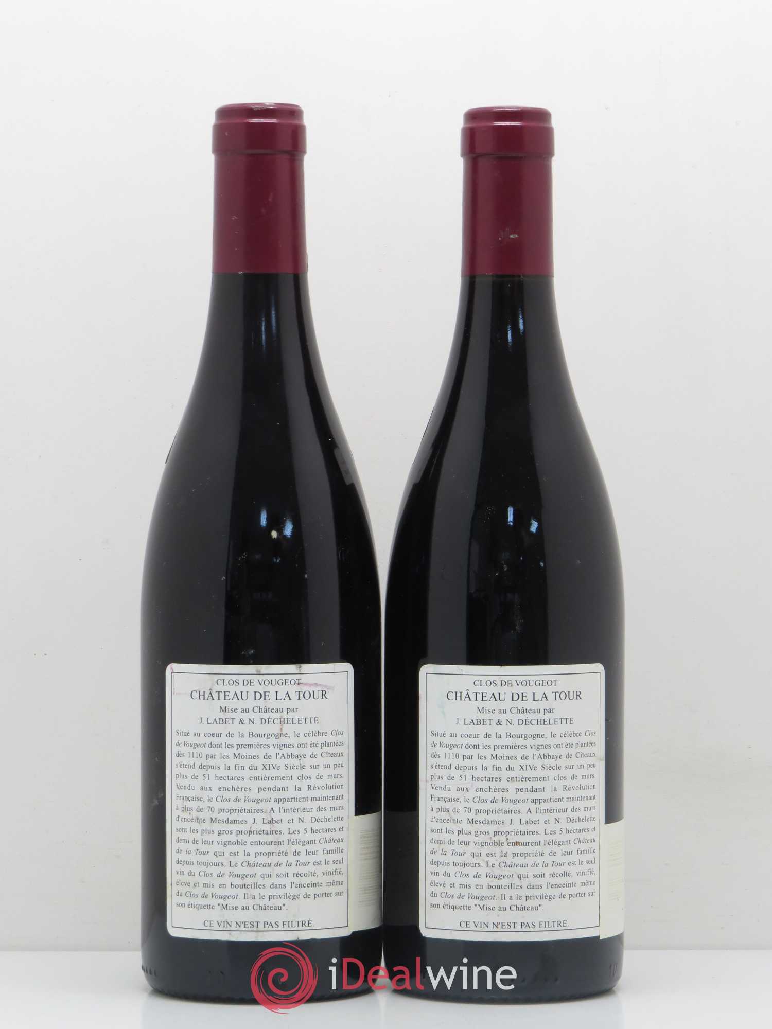 Clos de Vougeot Grand Cru Vieilles Vignes Château de La Tour 2002 - Lot de 2 bouteilles - 1