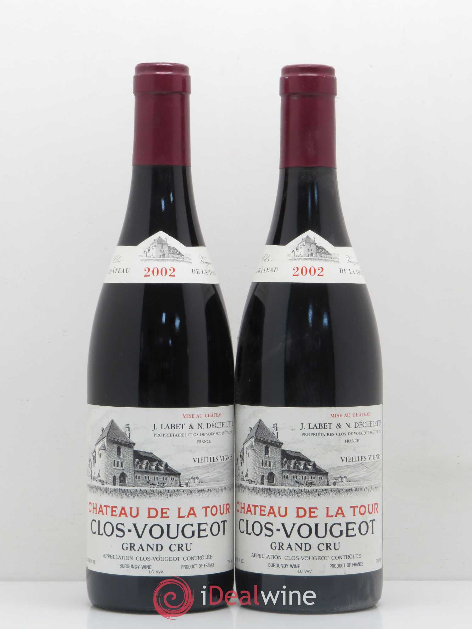 Clos de Vougeot Grand Cru Vieilles Vignes Château de La Tour 2002 - Lot de 2 bouteilles - 0