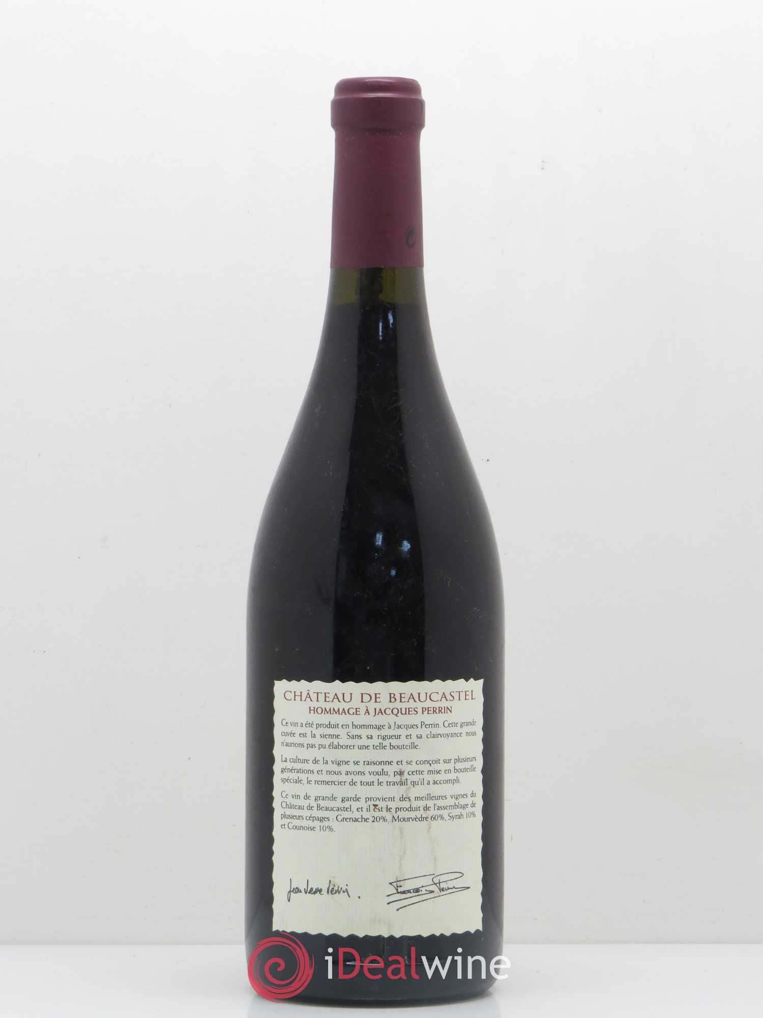 Châteauneuf-du-Pape Château de Beaucastel Hommage à Jacques Perrin Famille Perrin Grande Cuvée 1999 - Lot de 1 bouteille - 1