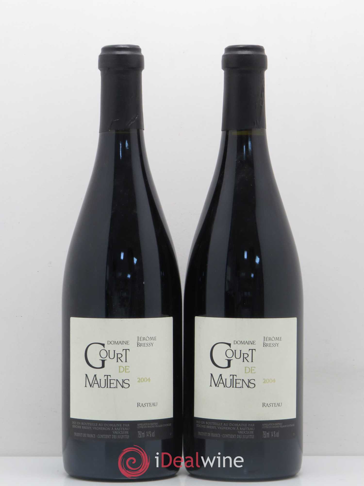 Rasteau Domaine Gourt de Mautens - Jérôme Bressy 2004 - Lot de 2 bouteilles - 0