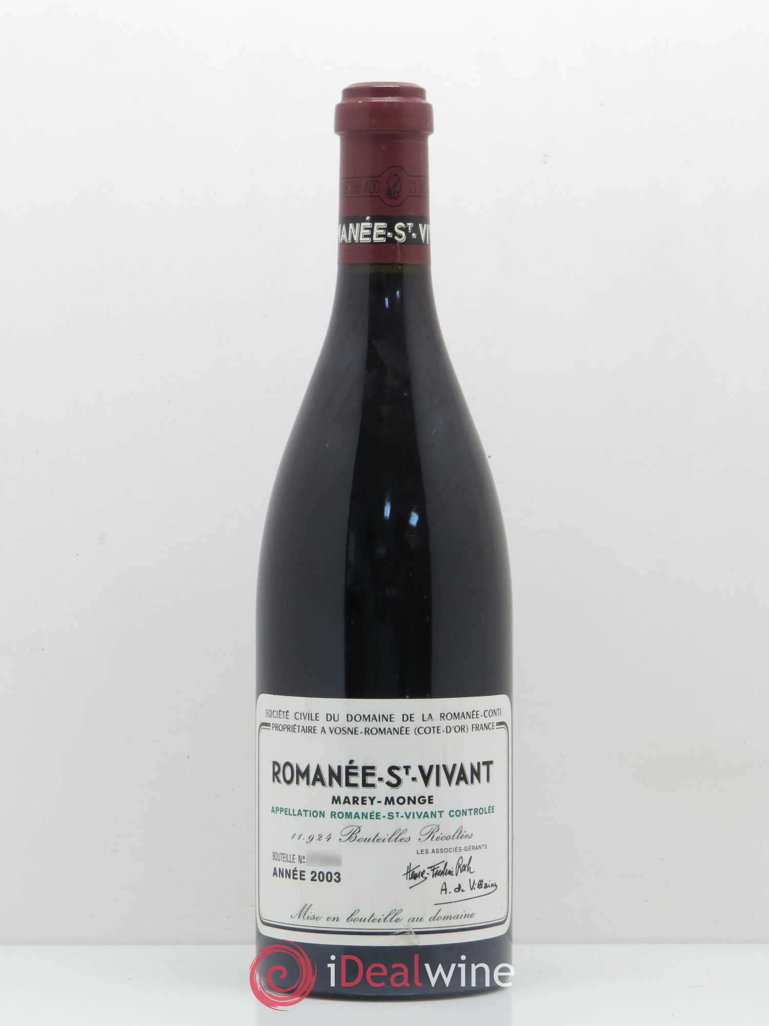 Romanée-Saint-Vivant Grand Cru Domaine de la Romanée-Conti 2003 - Lot de 1 bouteille - 0