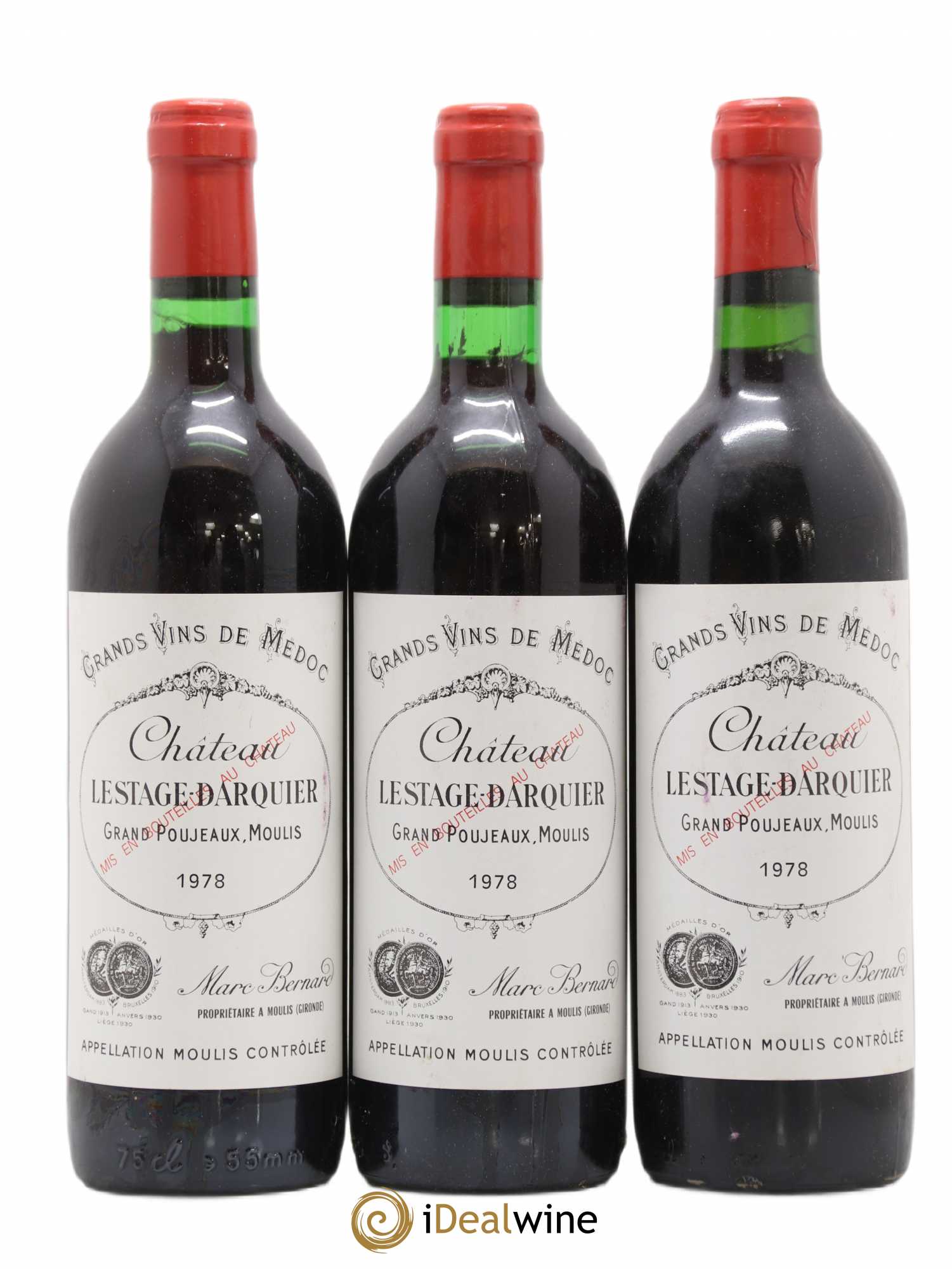 Moulis en Médoc château Lestage Darquier (sans prix de réserve) 1978 - Lot de 3 bouteilles - 0