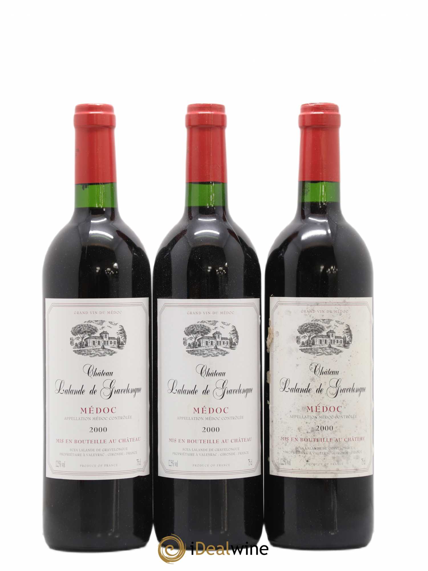 Médoc château Lalande de gravelongue (sans prix de réserve) 2000 - Lot de 3 bouteilles - 0