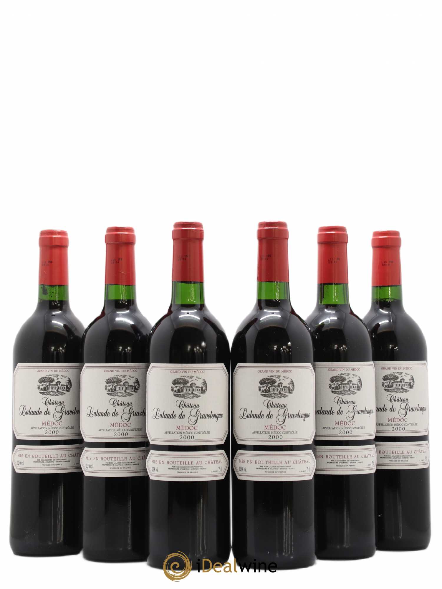 Médoc château Lalande de gravelongue (sans prix de réserve) 2000 - Lot de 6 bouteilles - 0
