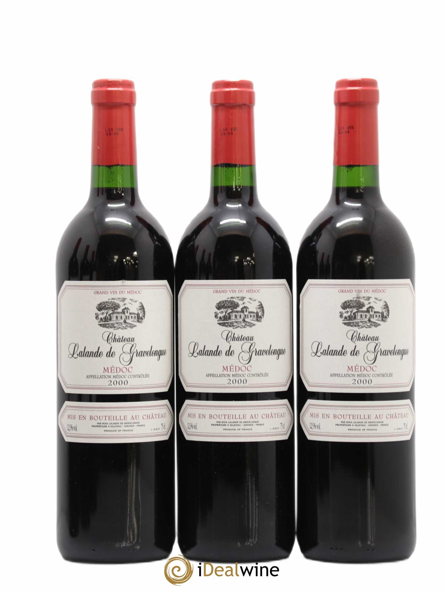 Médoc château Lalande de gravelongue (sans prix de réserve) 2000 - Lot de 6 bouteilles - 1