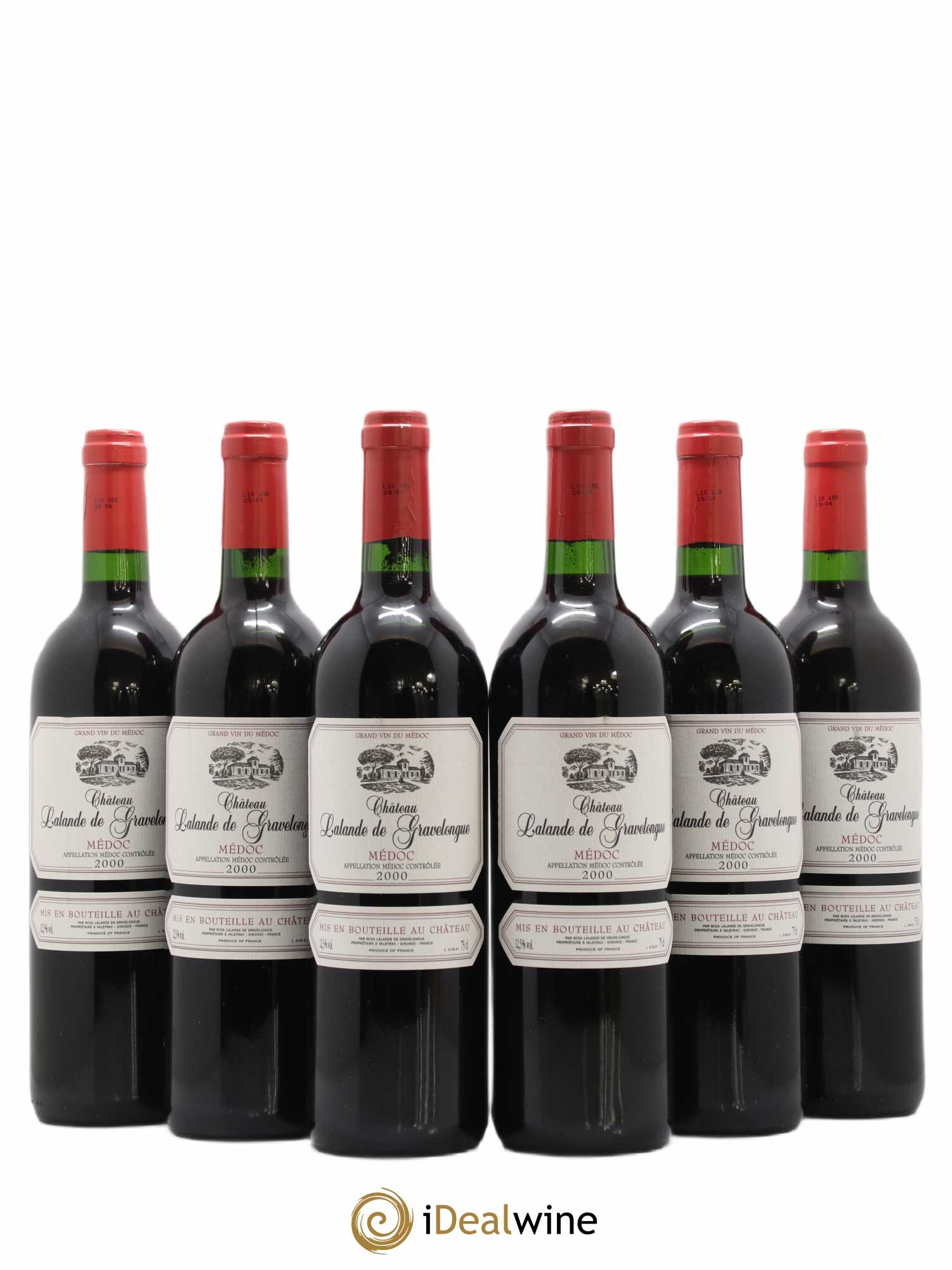 Médoc château Lalande de gravelongue (sans prix de réserve) 2000 - Lot de 6 bouteilles - 0