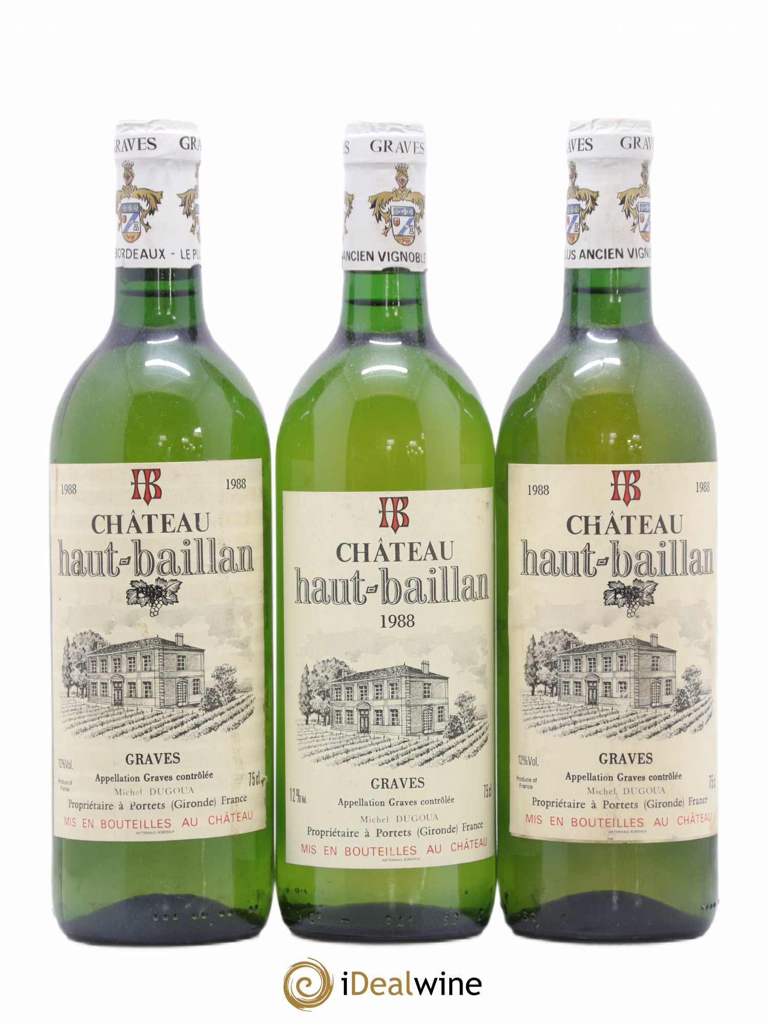 Graves château Haut Baillan (sans prix de réserve) 1988 - Lot de 3 bouteilles - 0