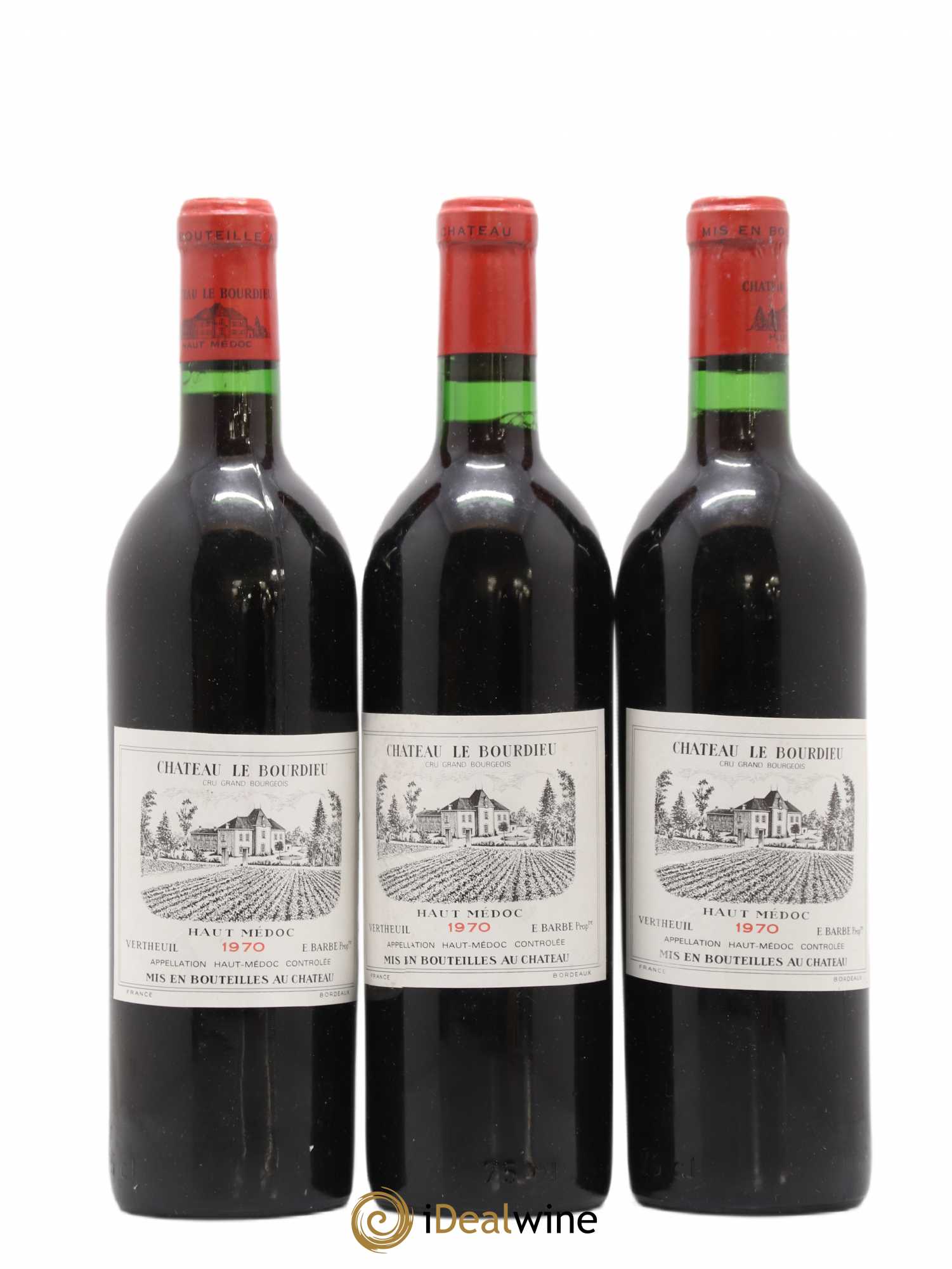 Haut Médoc château Le bourdieu (sans prix de réserve) 1970 - Lot de 3 bouteilles - 0