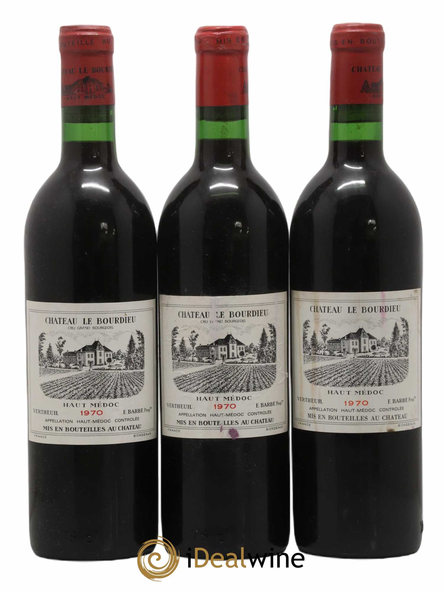 Château le Bourdieu Cru Bourgeois 1970 - Lot de 3 bouteilles - 0