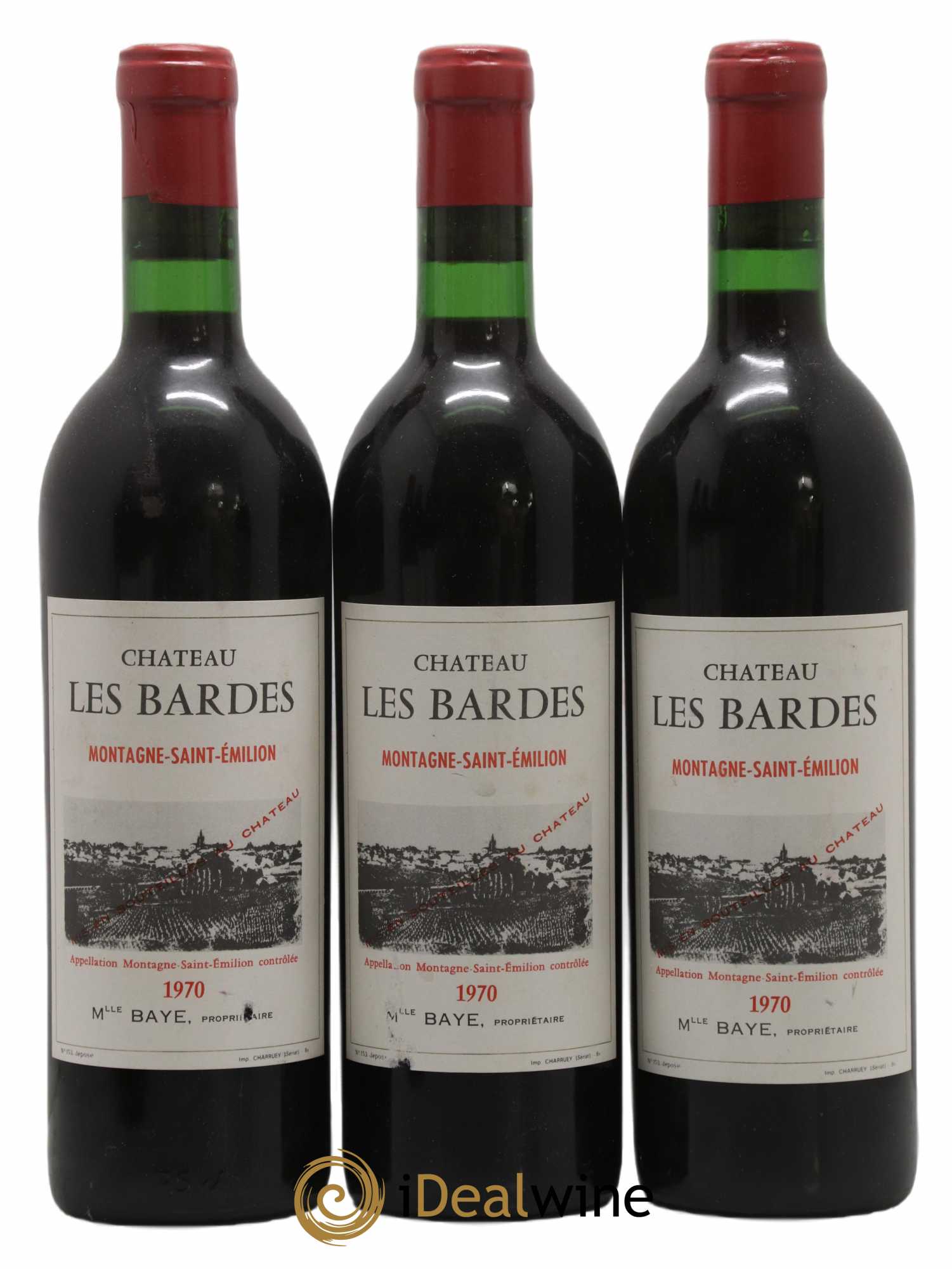 Montagne Saint-Émilion Château Les Bardes 1970 - Lot de 6 bouteilles - 1