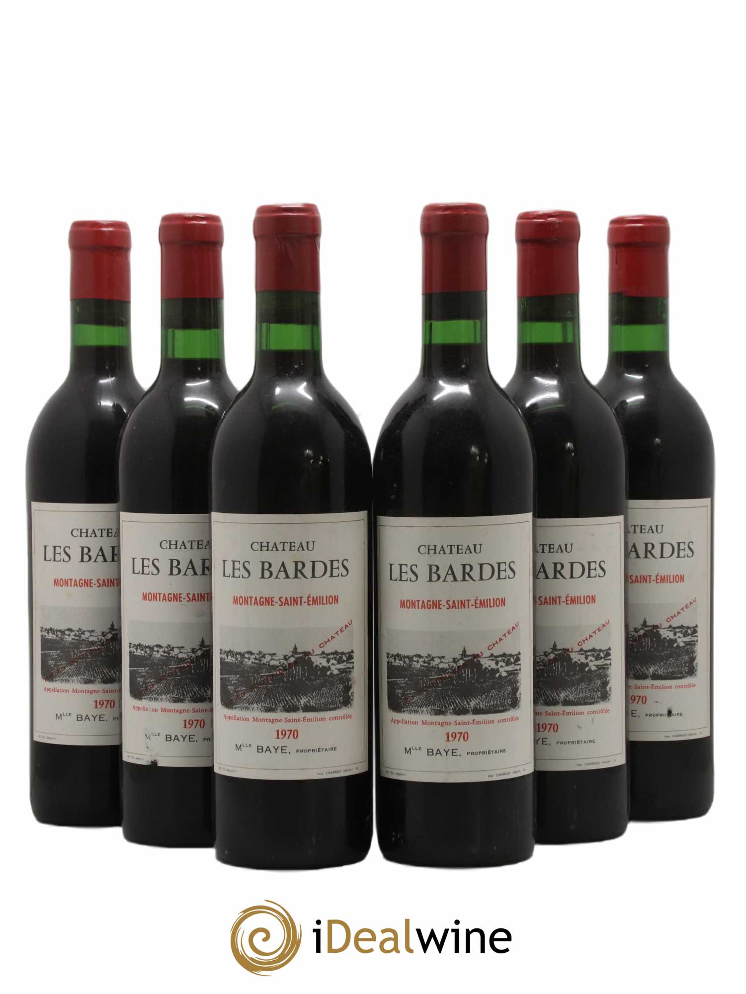 Montagne Saint-Émilion Château Les Bardes 1970 - Lot de 6 bouteilles - 0