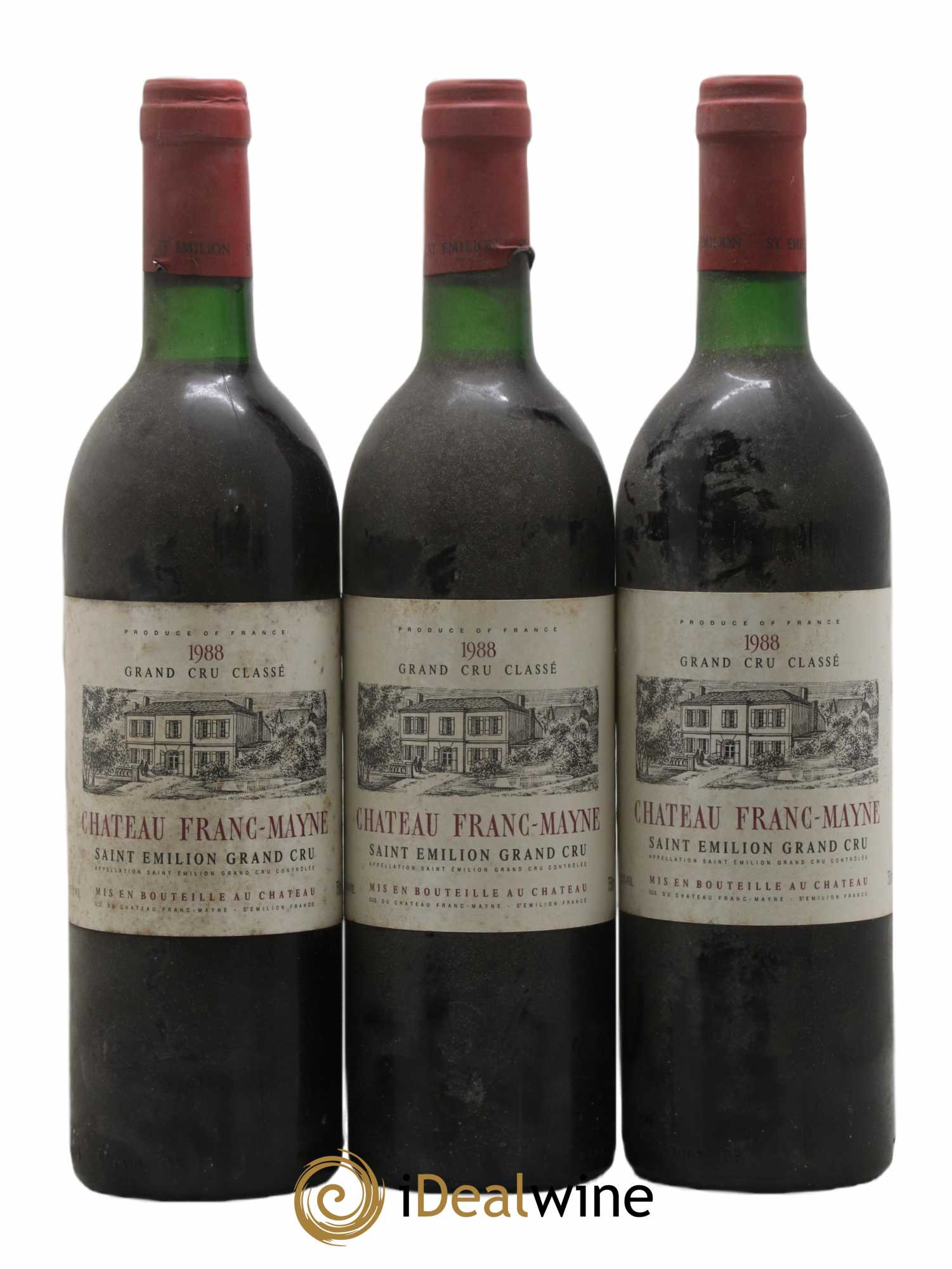 Château Franc Mayne Grand Cru Classé 1988 - Lot de 3 bouteilles - 0