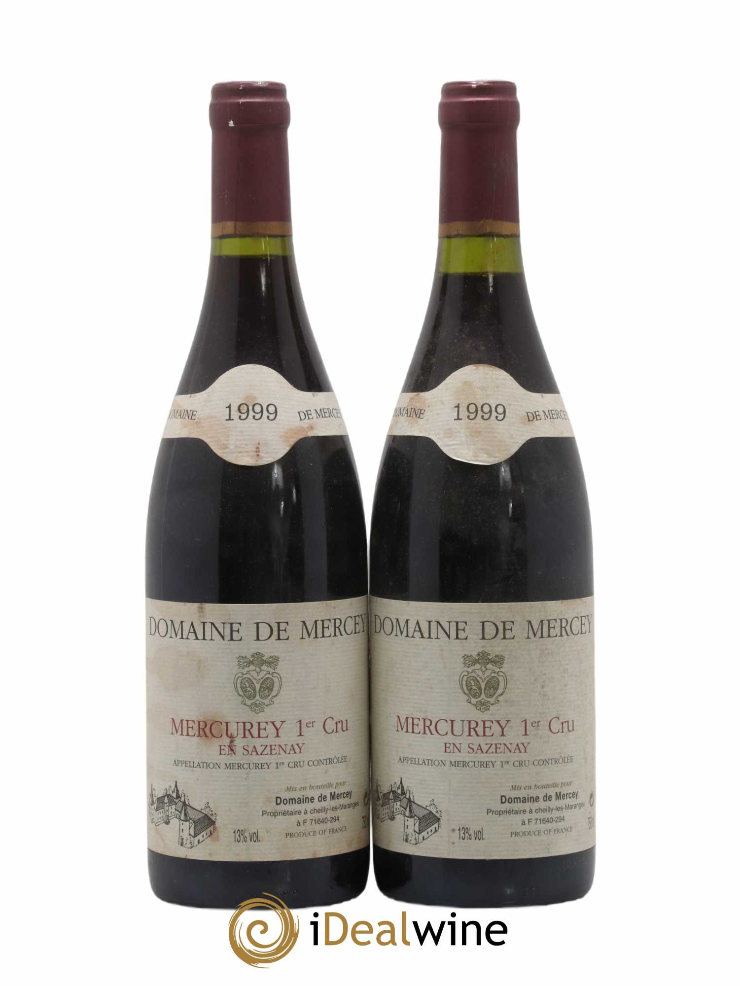 Mercurey 1er Cru Mercey En Sanzenay (sans prix de réserve) 1999 - Posten von 2 Flaschen - 0