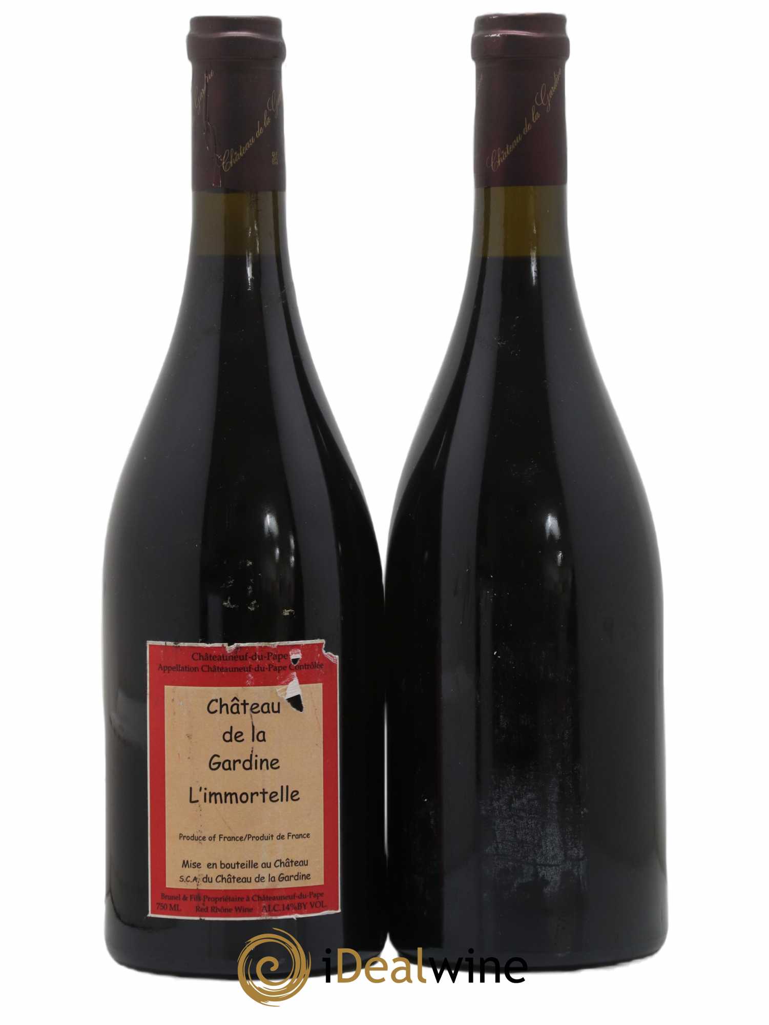 Châteauneuf-du-Pape Château de La Gardine L'Immortelle Famille Brunel 2003 - Lot de 2 bouteilles - 1