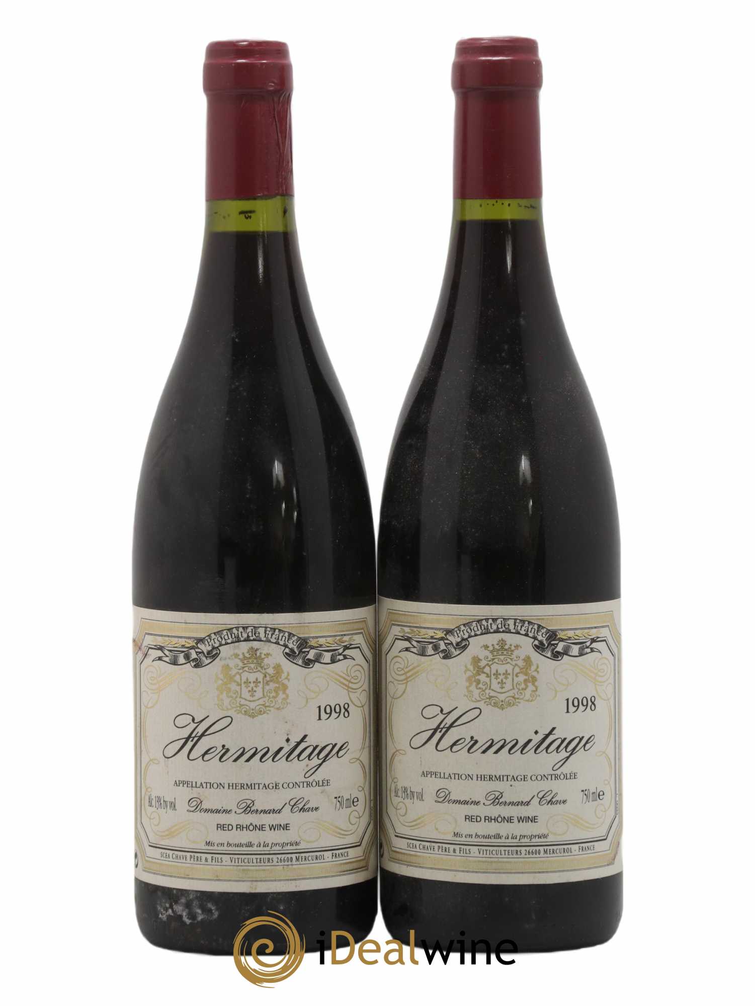 Hermitage Bernard Chave 1998 - Lot de 2 bouteilles - 0