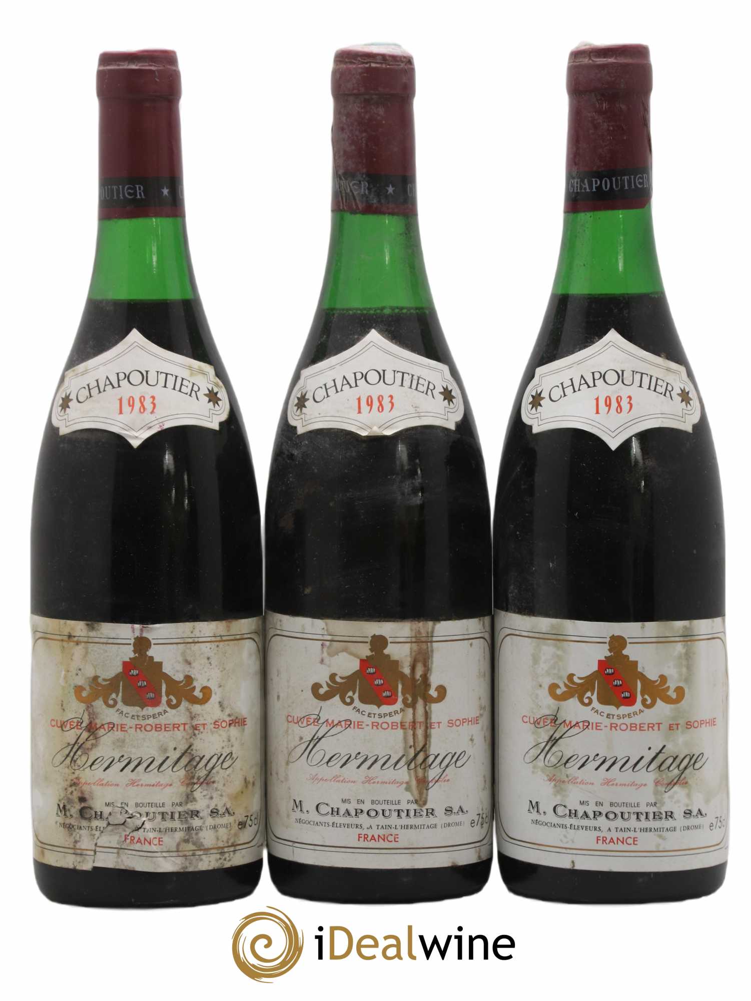 Hermitage Chapoutier Marie Robert et Sophie 1983 - Posten von 3 Flaschen - 0