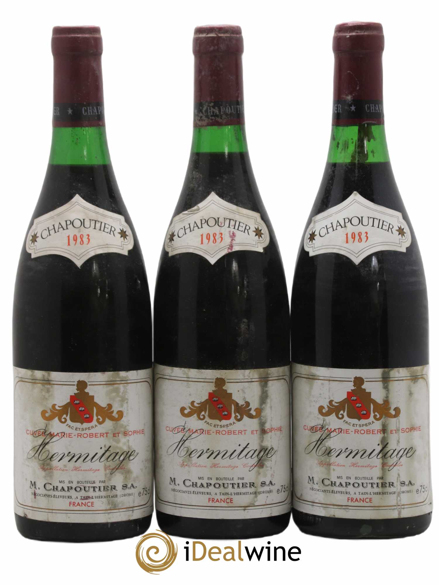Hermitage Chapoutier Marie Robert et Sophie 1983 - Posten von 3 Flaschen - 0
