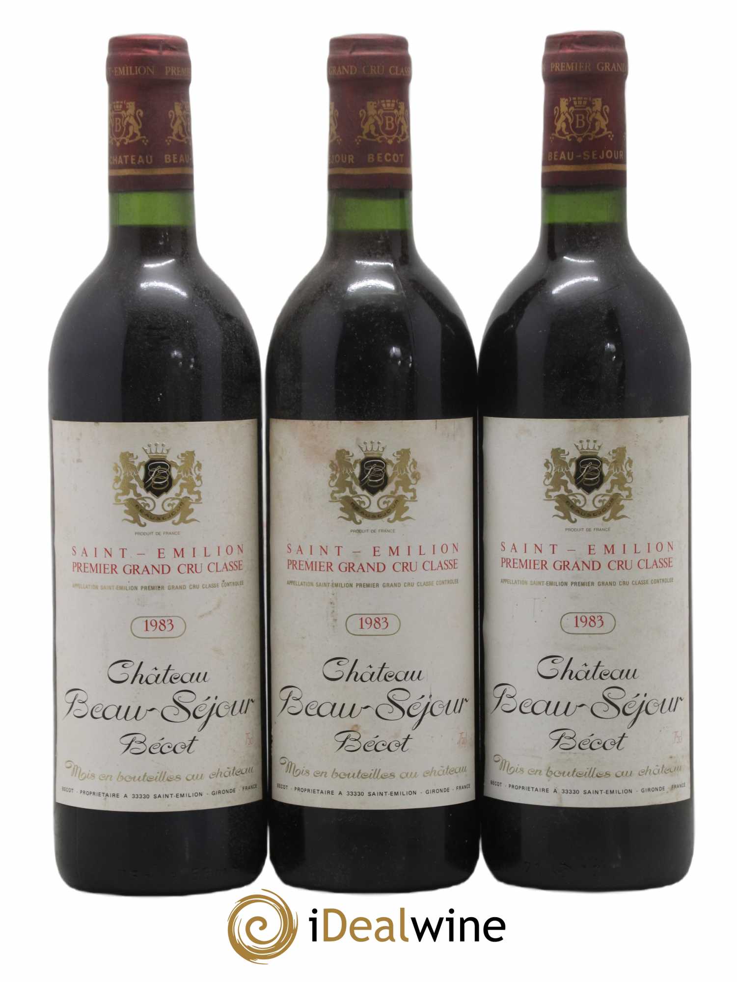 Château Beau-Séjour Bécot 1er Grand Cru Classé B 1983 - Lot de 3 bouteilles - 0